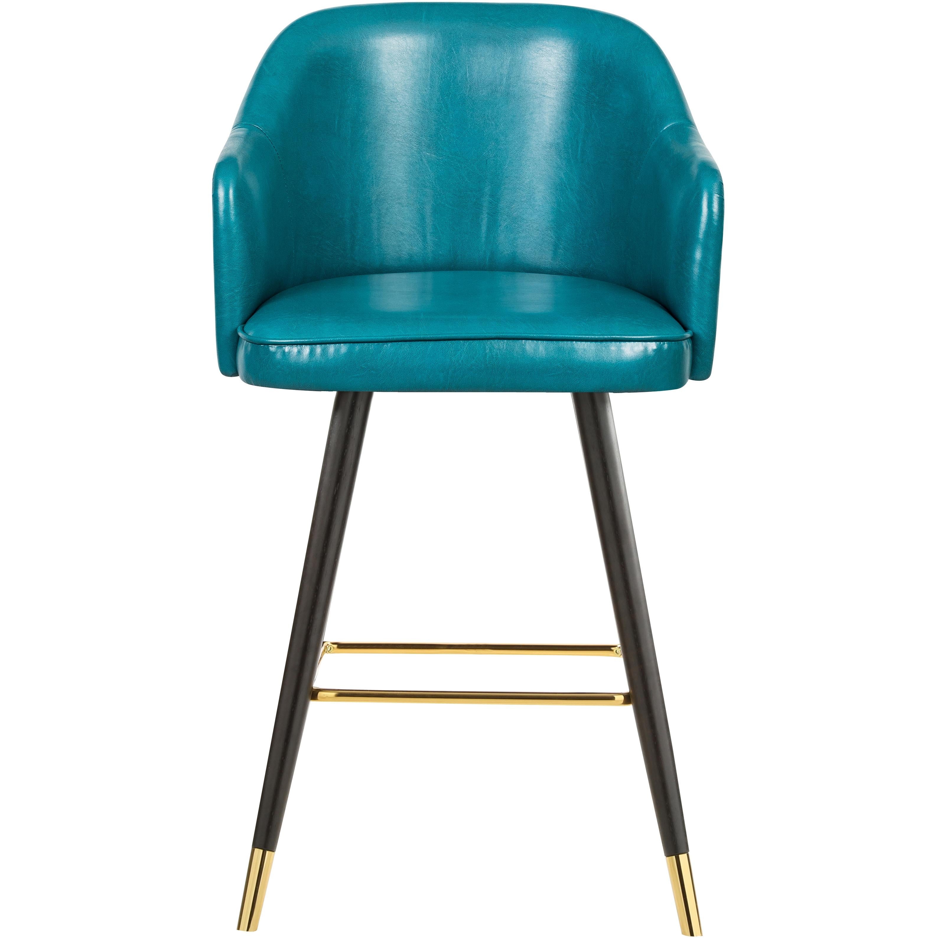 Meridian Barbosa Blue Vegan Leather Counter/Bar Stool