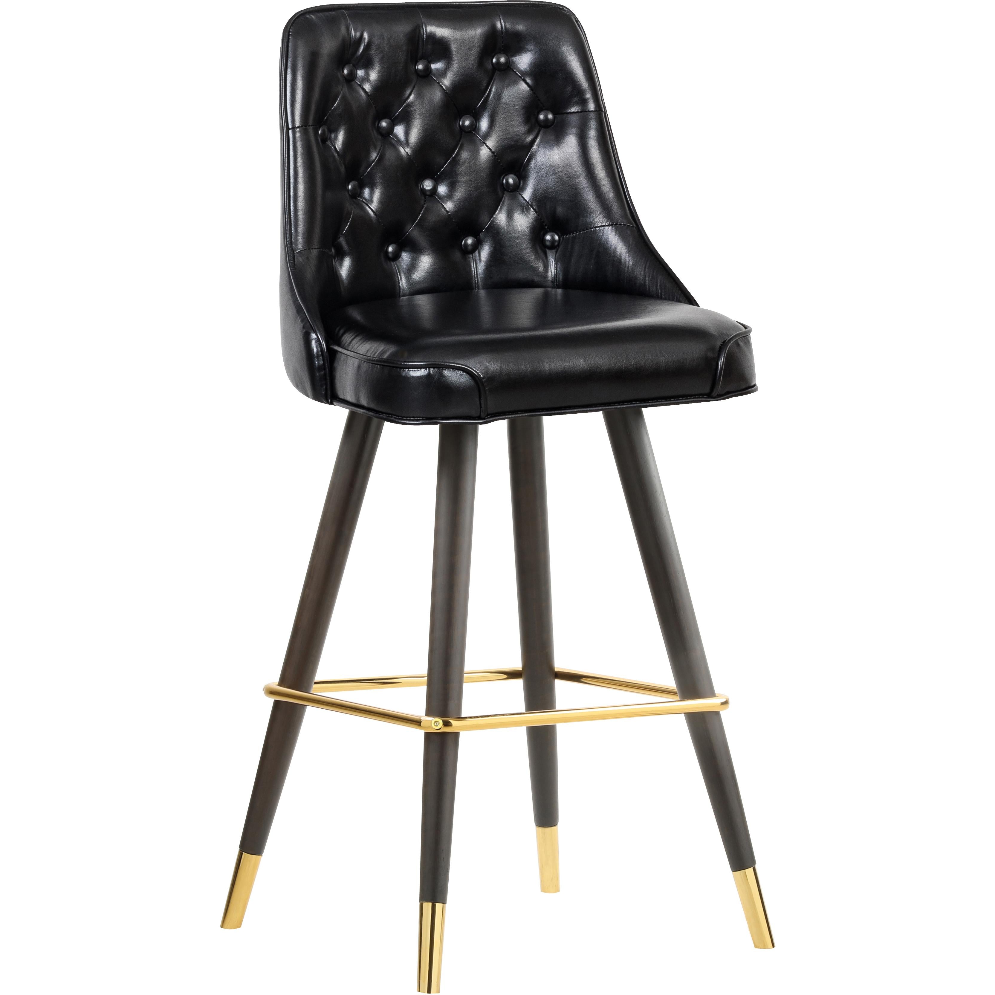 Meridian Portnoy Black Vegan Leather Counter/Bar Stool