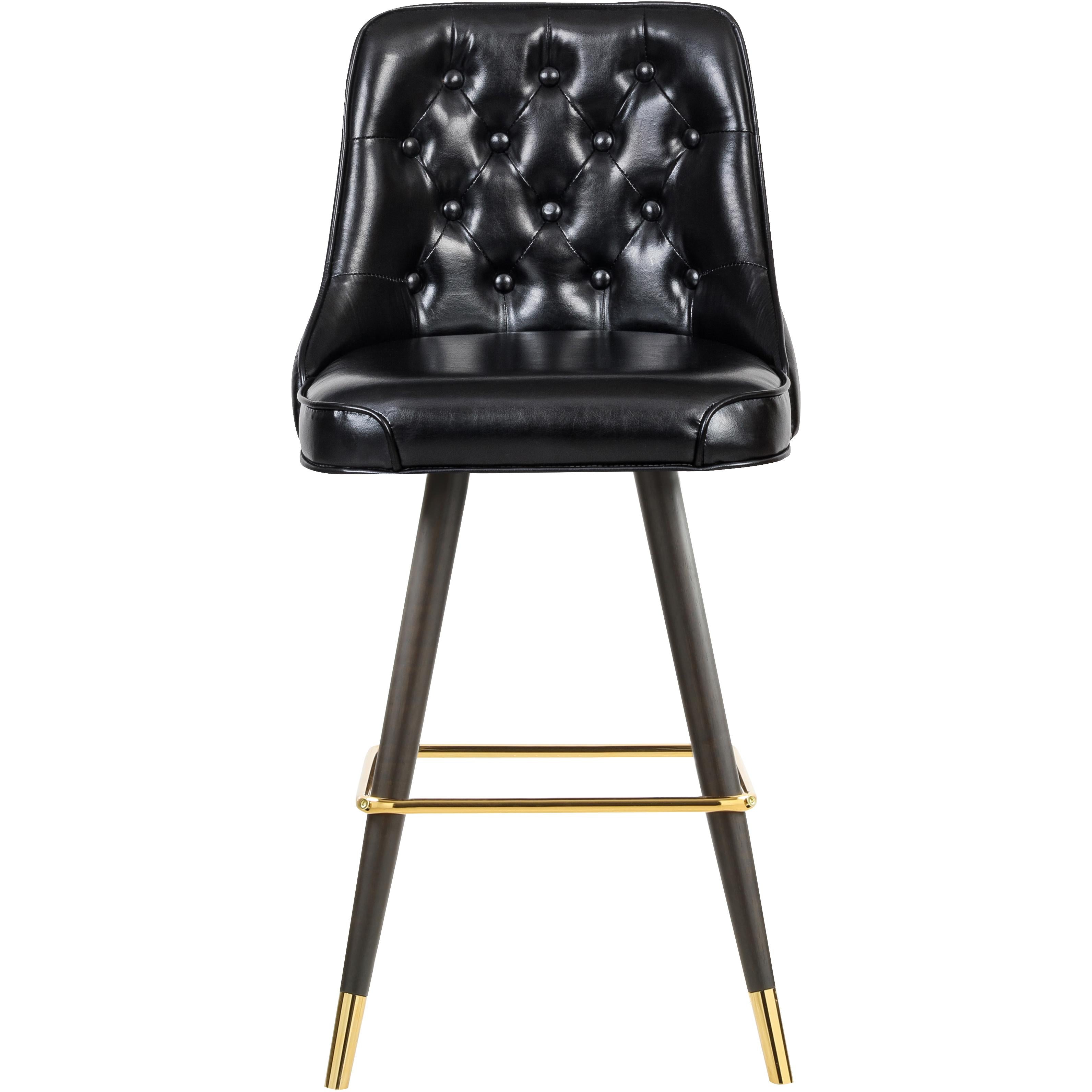 Meridian Portnoy Black Vegan Leather Counter/Bar Stool