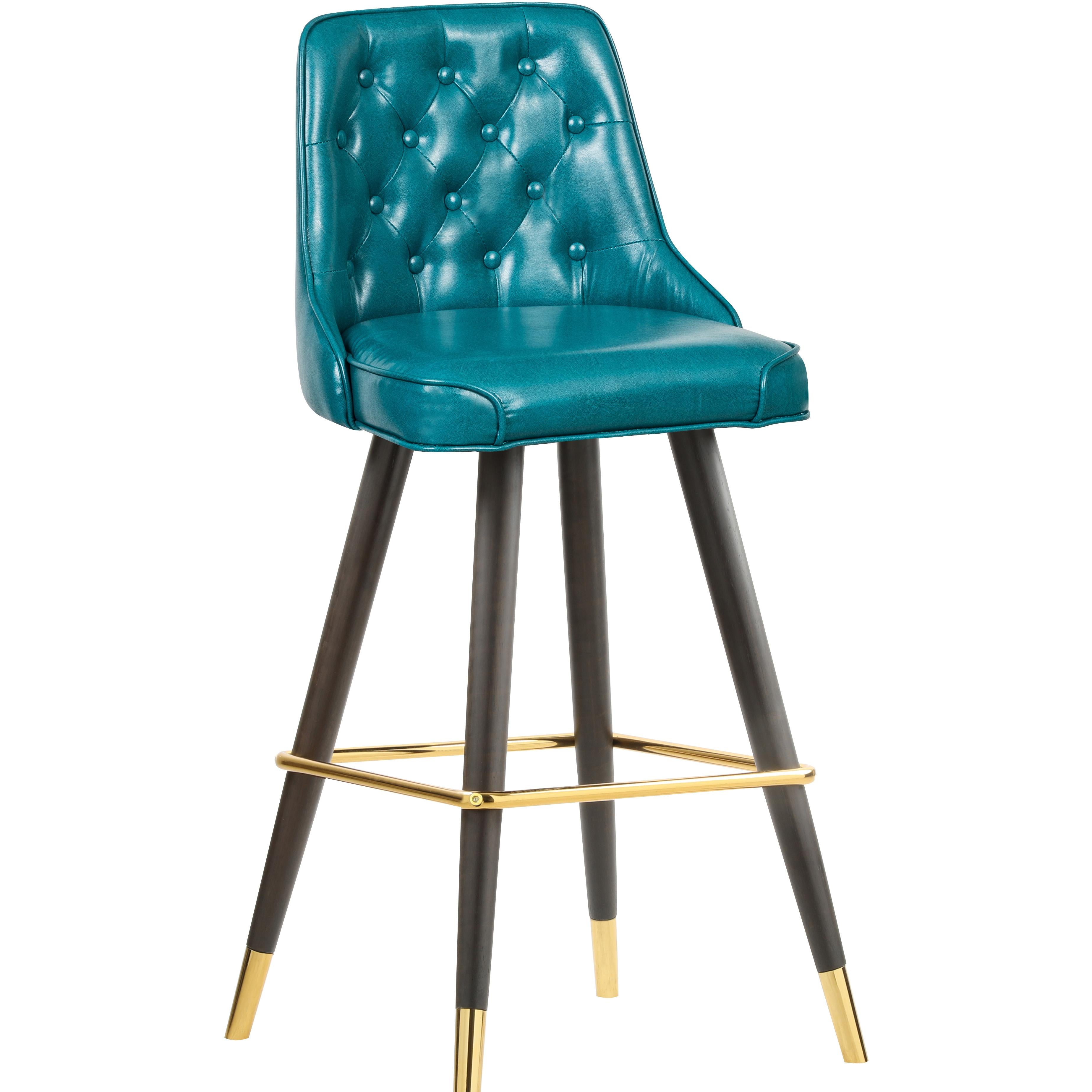 Meridian Portnoy Teal Vegan Leather Counter/Bar Stool