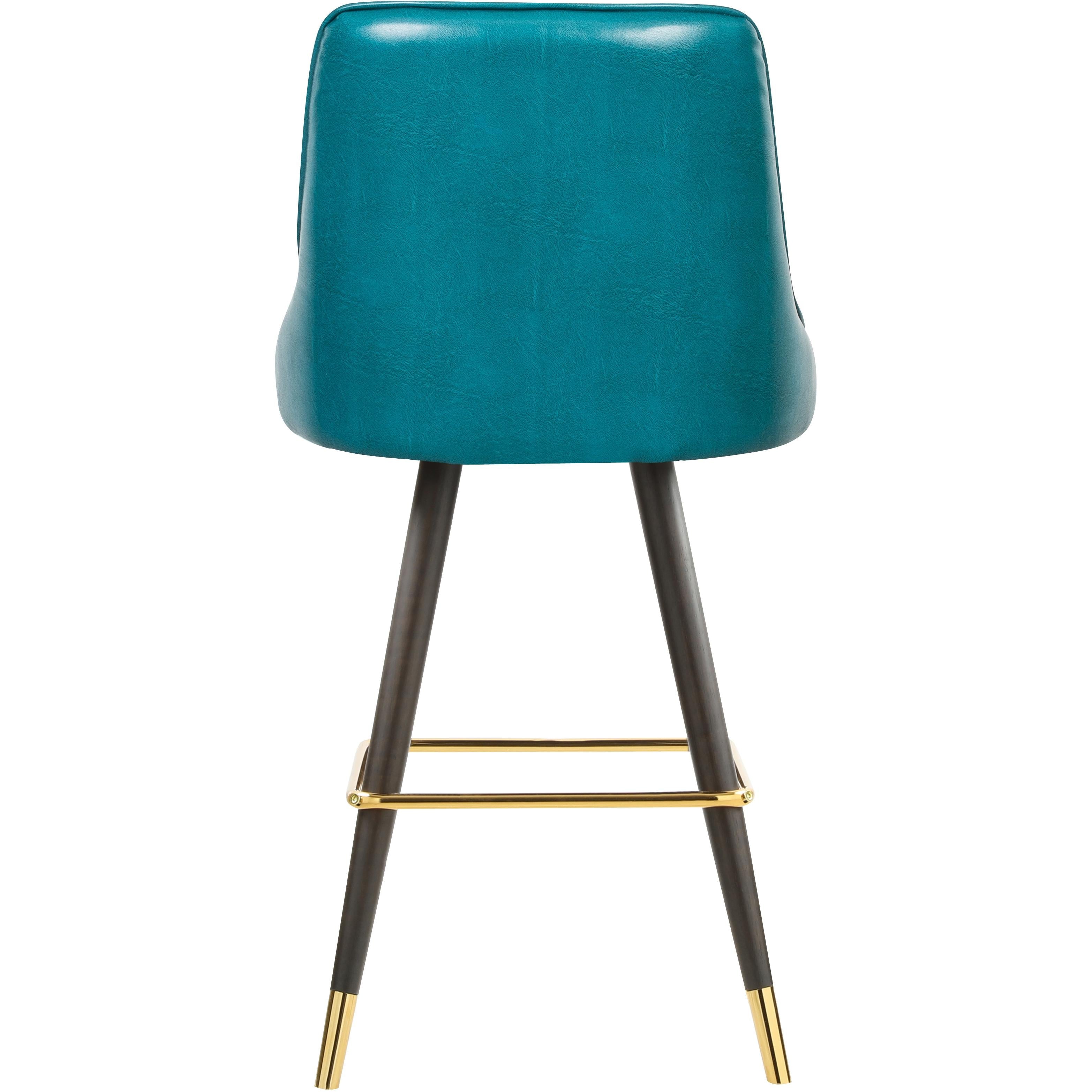 Meridian Portnoy Teal Vegan Leather Counter/Bar Stool