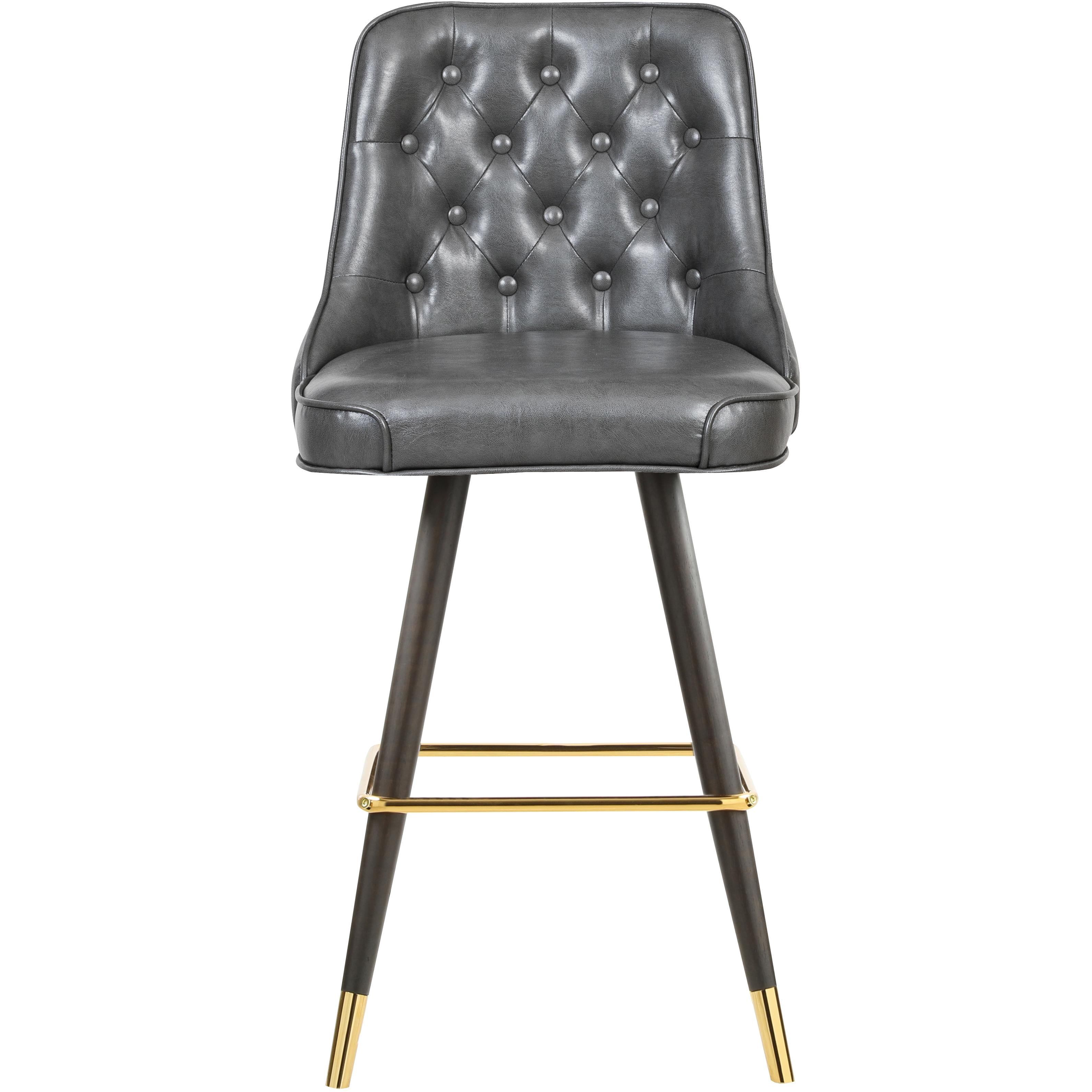 Meridian Portnoy Grey Vegan Leather Counter/Bar Stool