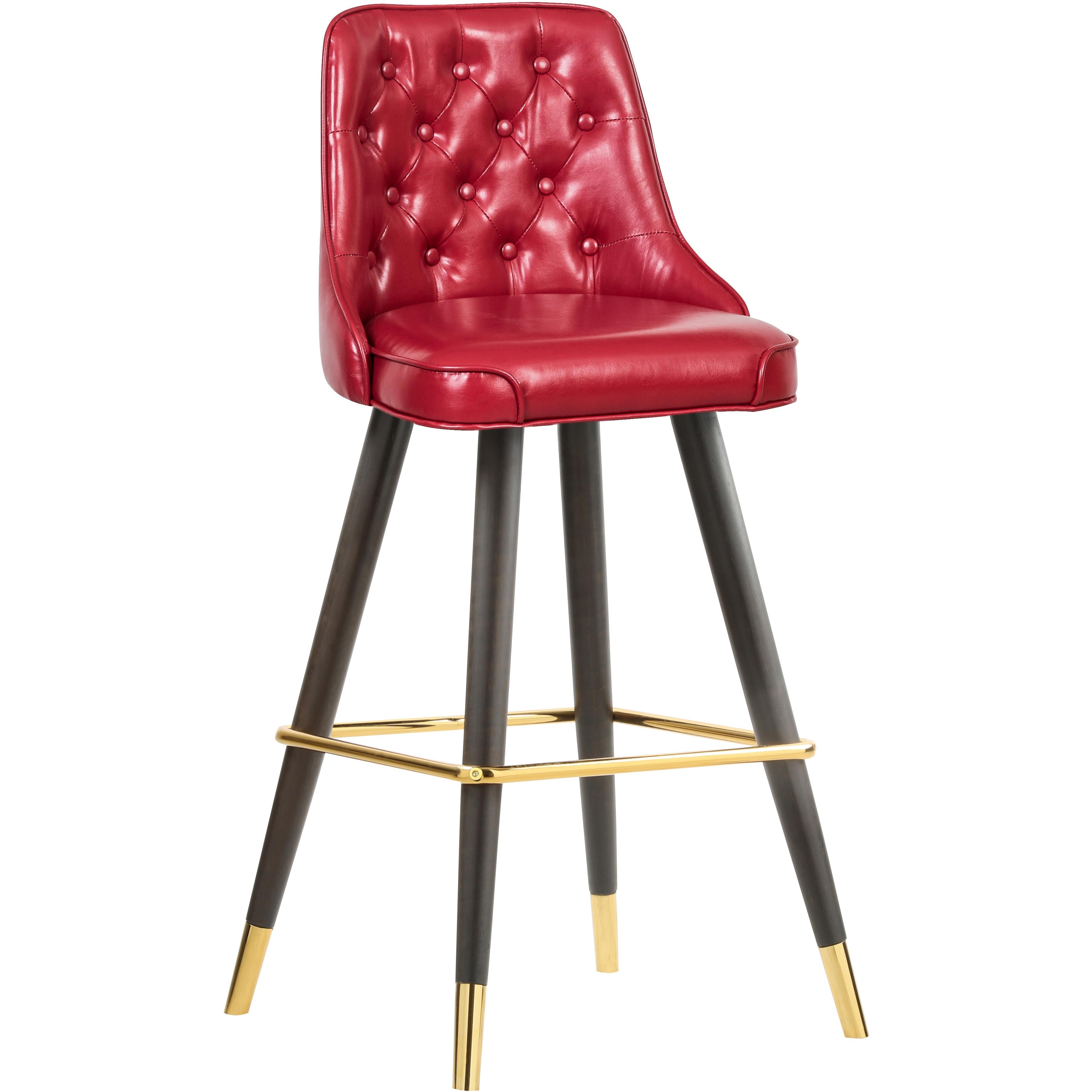 Meridian Portnoy Red Vegan Leather Counter/Bar Stool