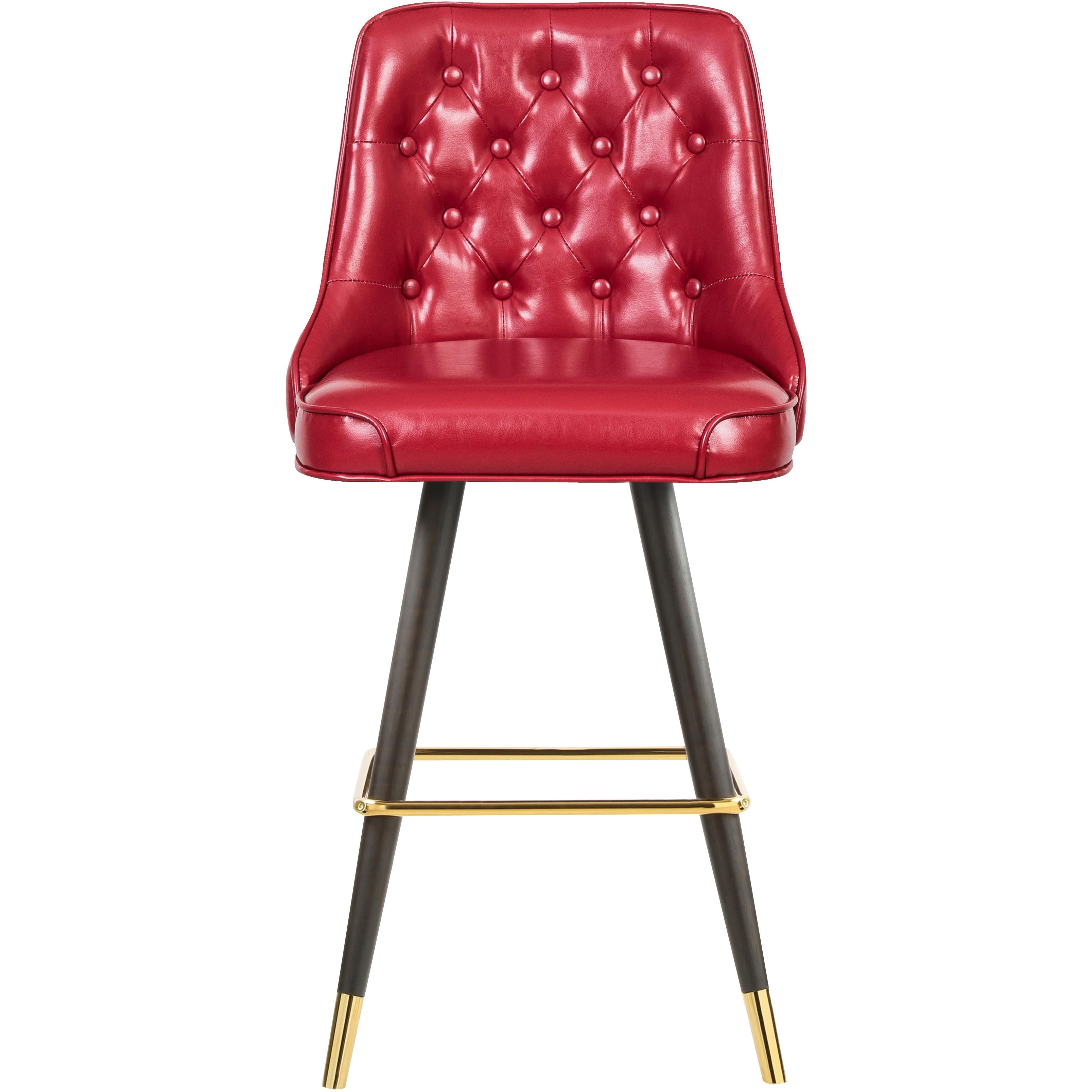 Meridian Portnoy Red Vegan Leather Counter/Bar Stool
