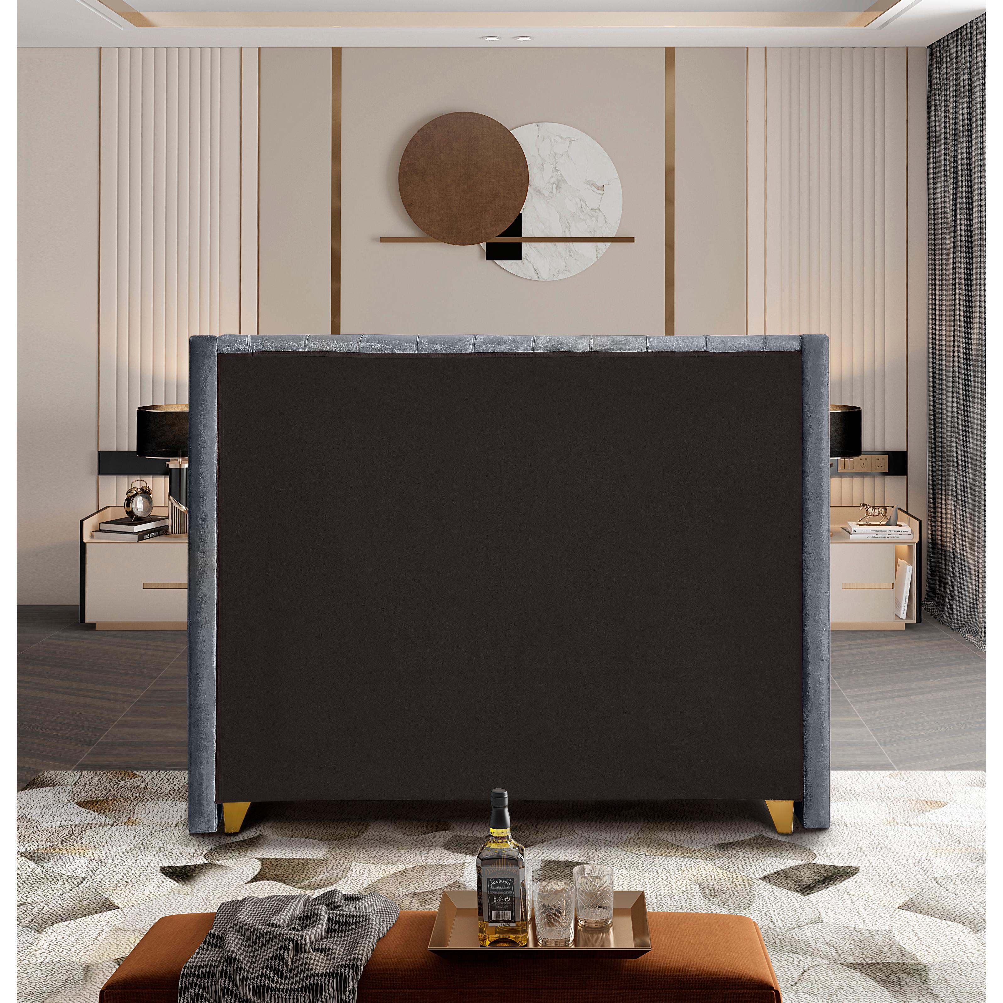 Meridian Barolo Grey Velvet King Bed