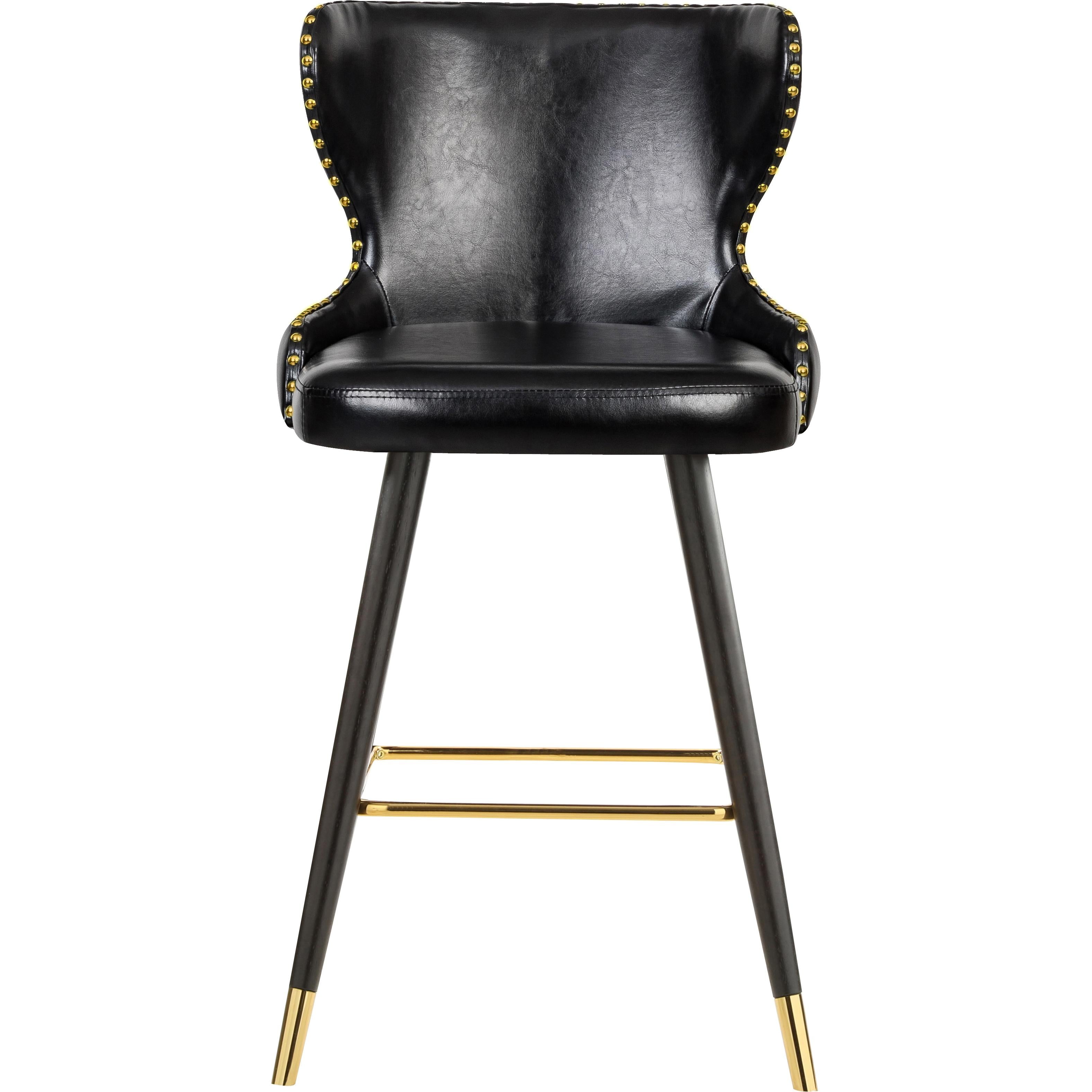 Meridian Hendrix Black Vegan Leather Counter/Bar Stool