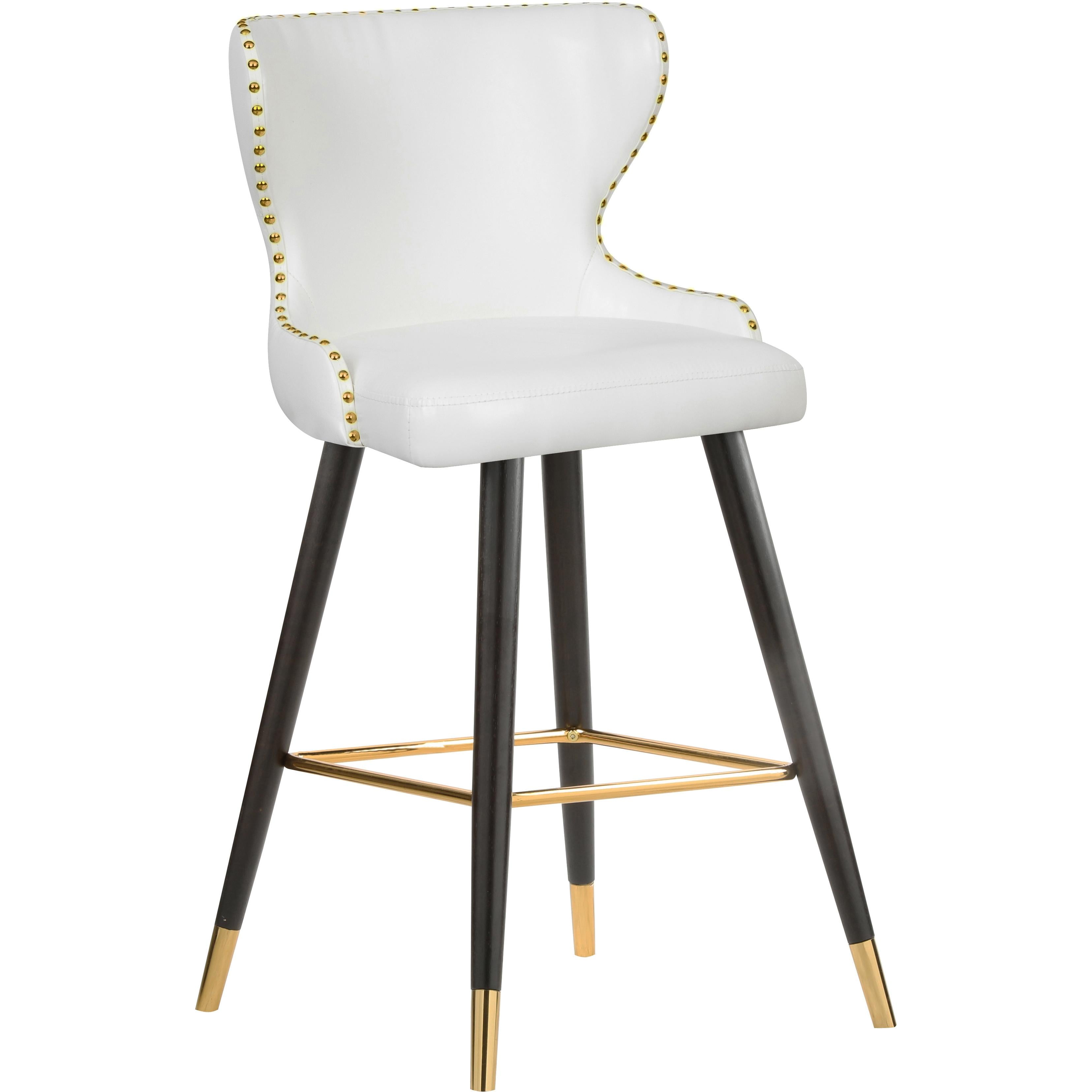 Meridian Hendrix White Vegan Leather Counter/Bar Stool