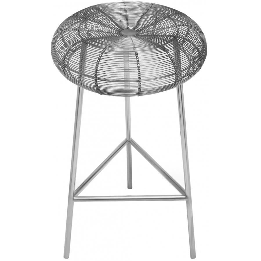 Meridian Tuscany Silver Metal Counter Stool