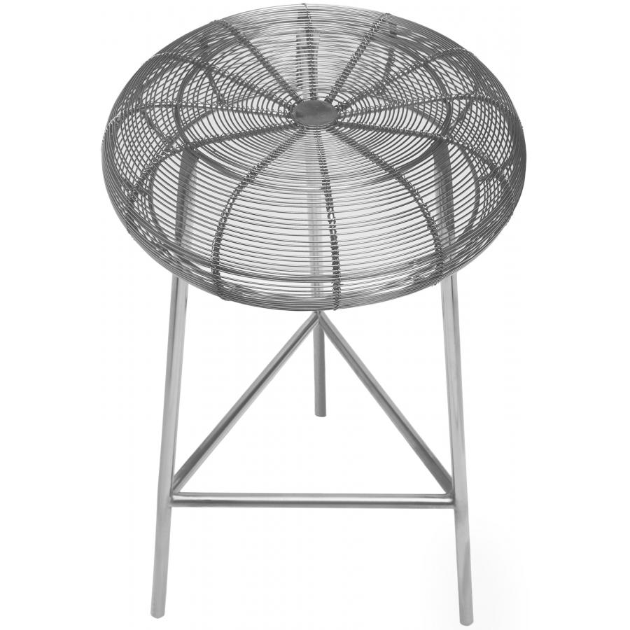 Meridian Tuscany Silver Metal Counter Stool