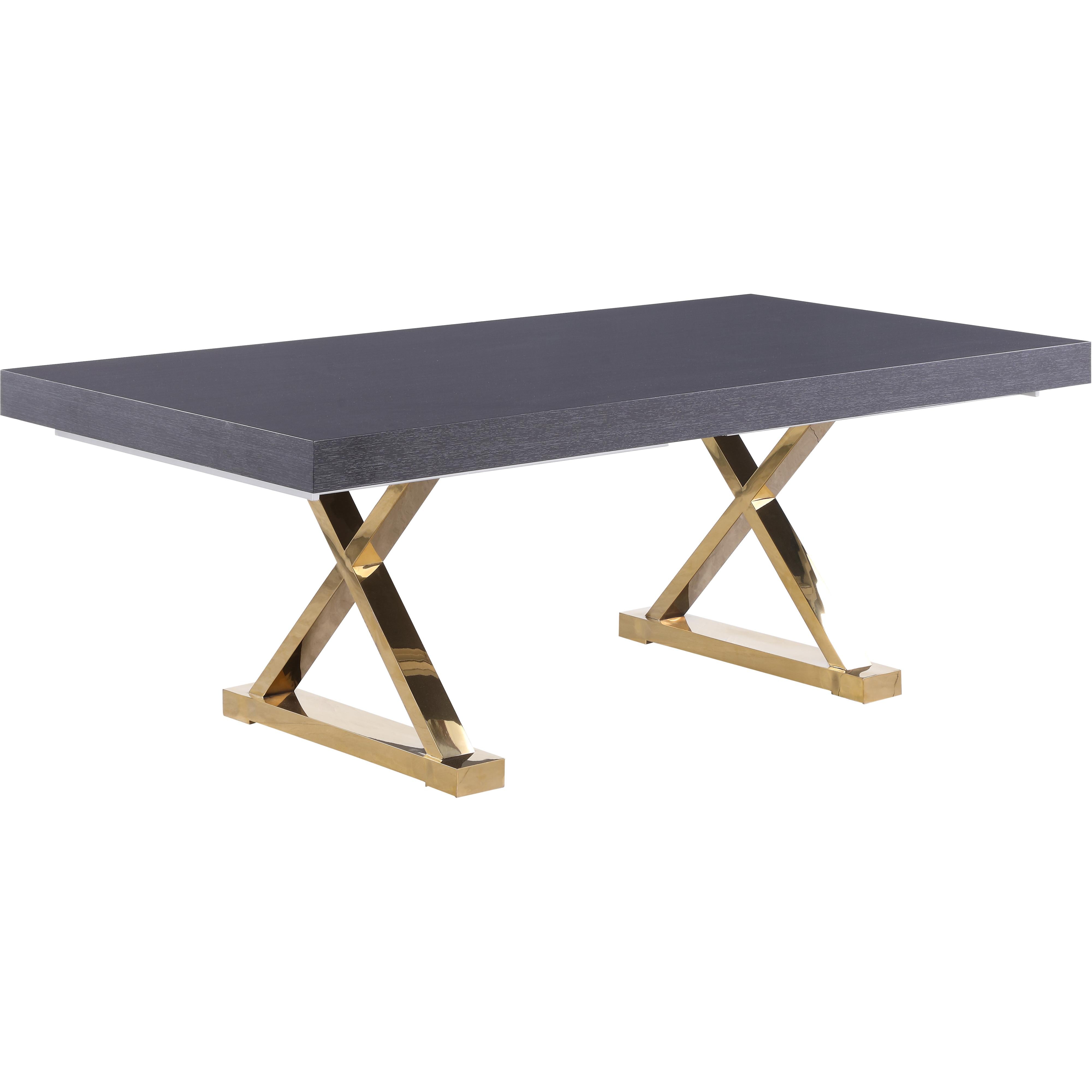 Meridian Excel Grey Oak Veneer Lacquer Extendable Dining Table (3 Boxes)