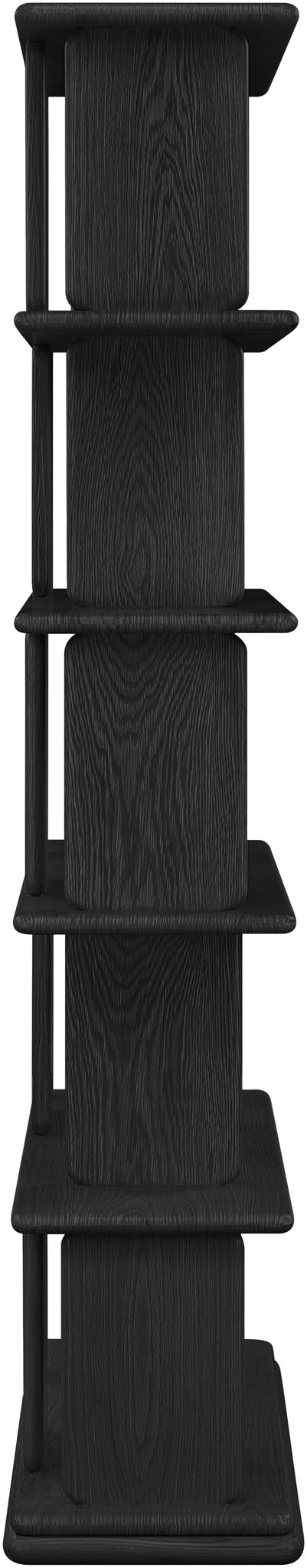 Nexa Oak Veneer Open-Shelf Bookcase — Black or Natural