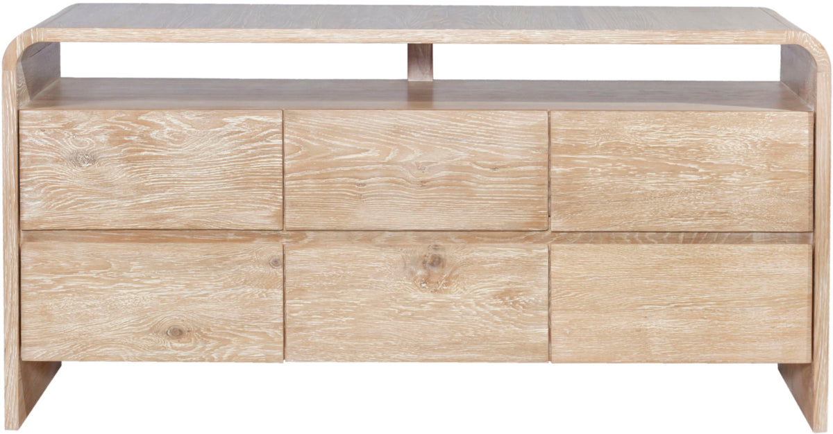 Cresthill Curved Oak Dresser — Black or Natural