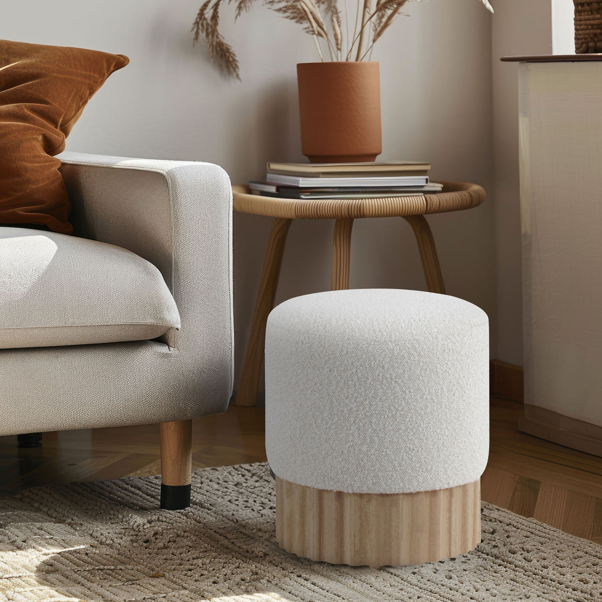 Veranda - Ottoman / Stool with Natural Base