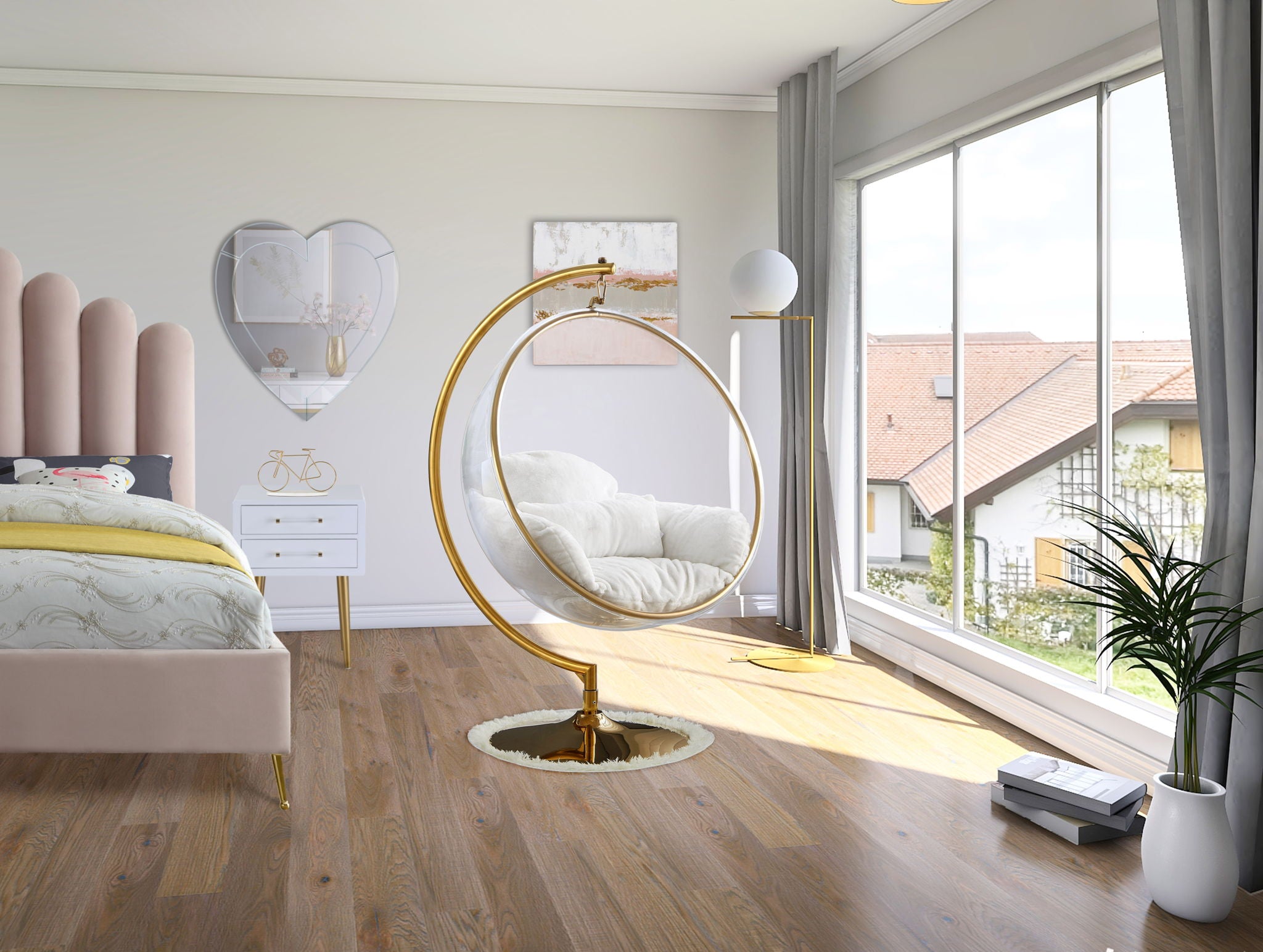 Luna - Swing Accent Chair - White