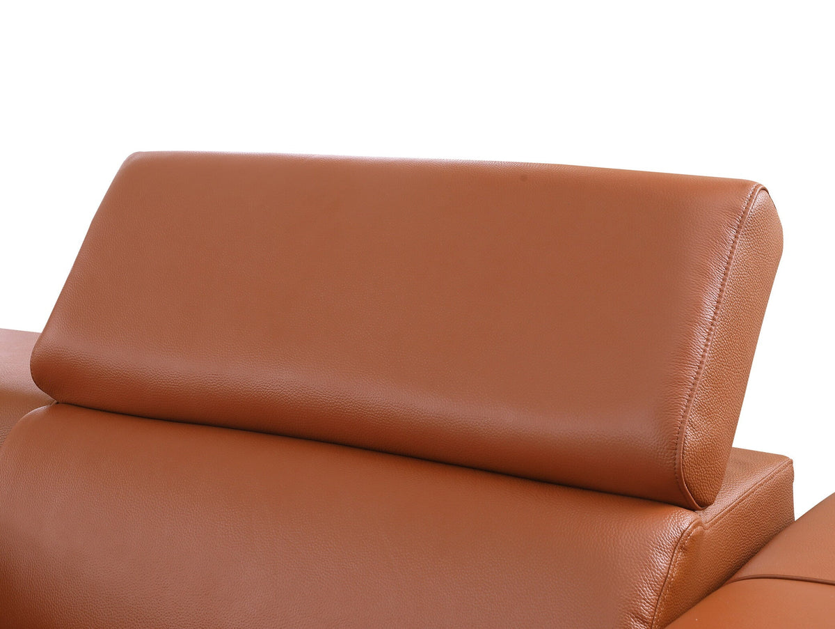 Picasso II Caramel Italian Leather 7-Piece Reclining Sectional