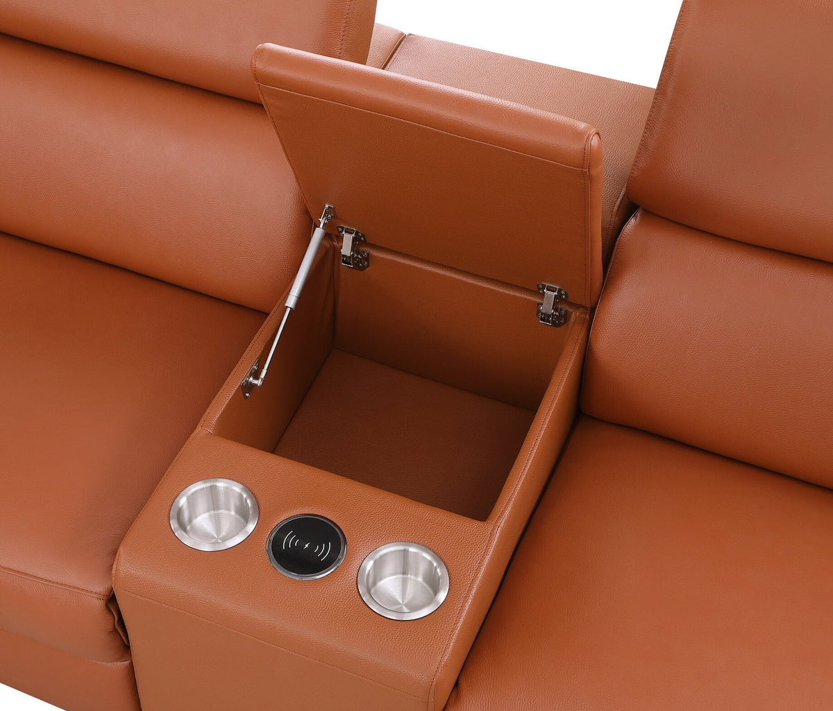 Picasso II Caramel Italian Leather 6-Piece Reclining Sectional
