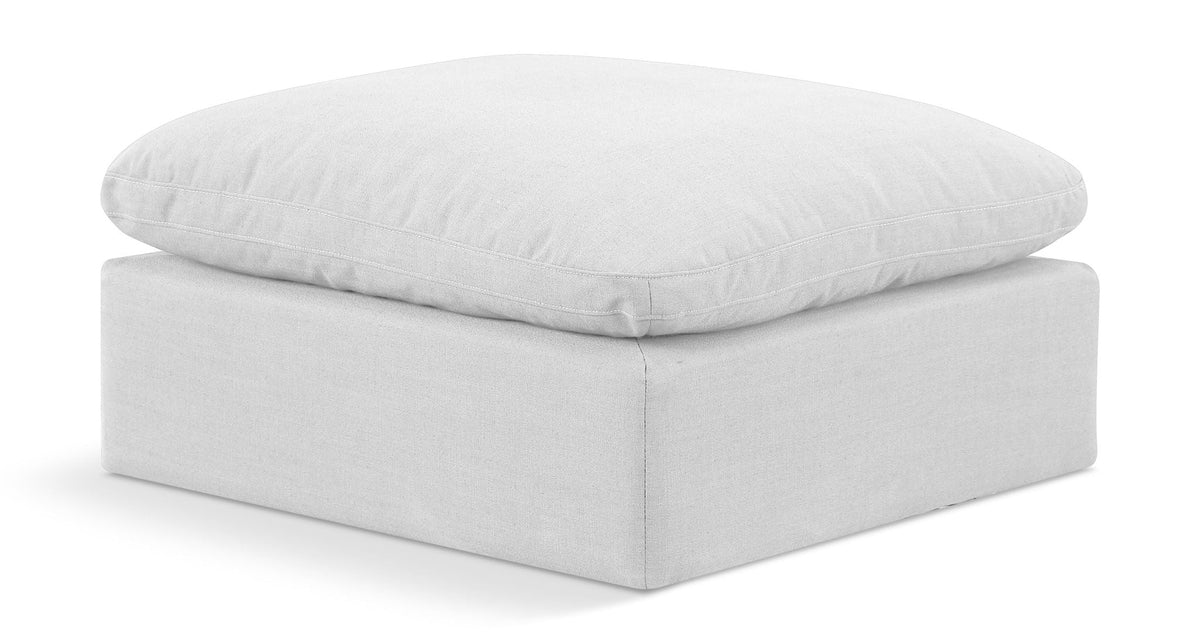 Indulge Linen Modular Sectional — Ottoman — White
