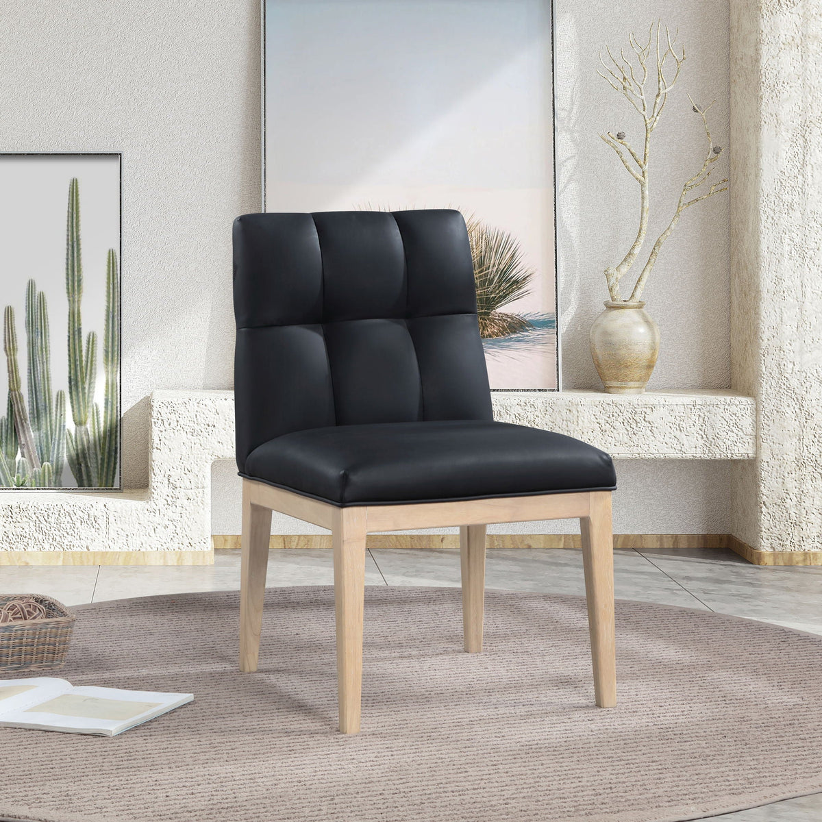 Adrian - Dining Side Chair (Set of 2) with Light Brown Legs