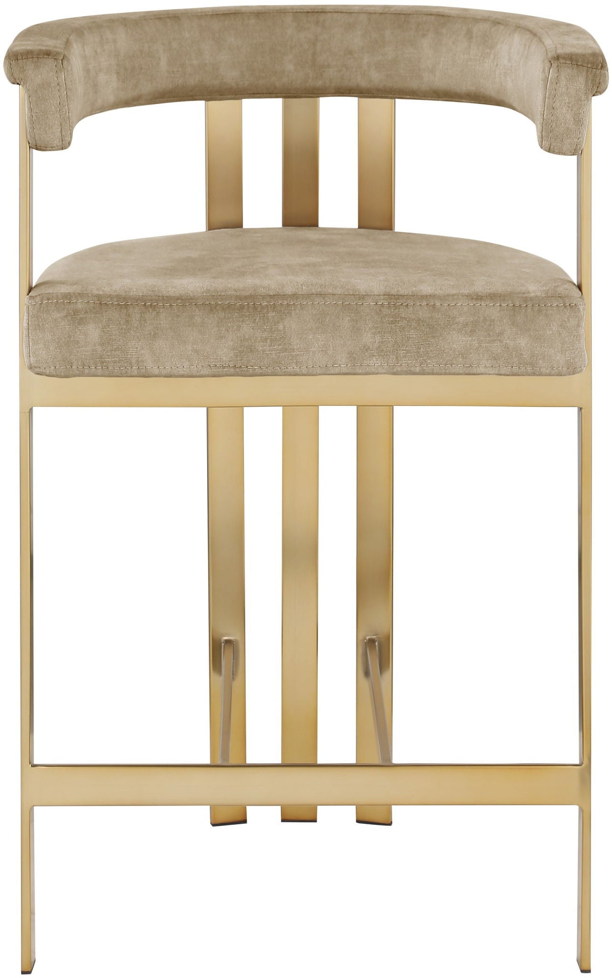 Marcello Velvet Counter Stool — 7 Color Options - Beige