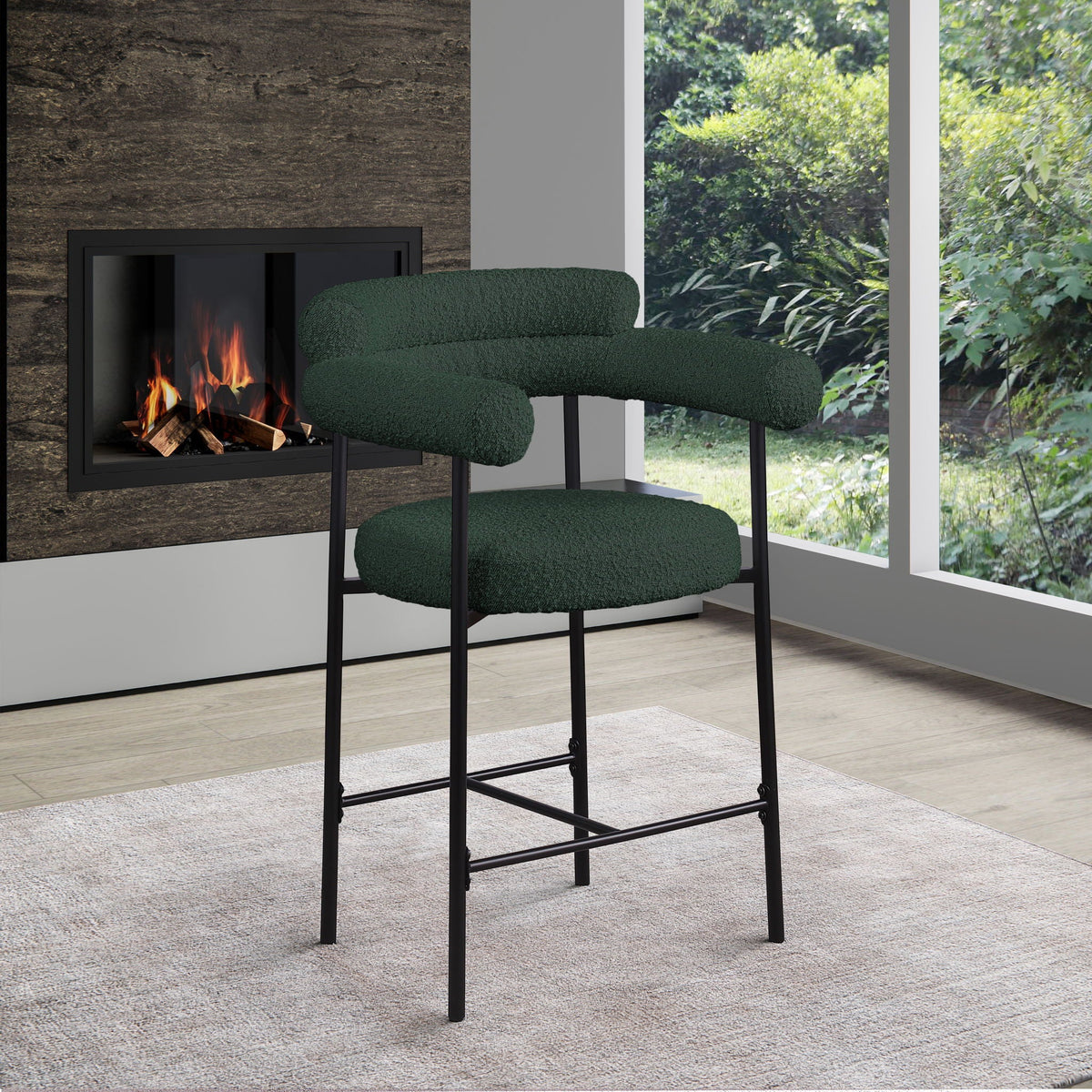 Blake - Counter Stool (Set of 2) with Black Base