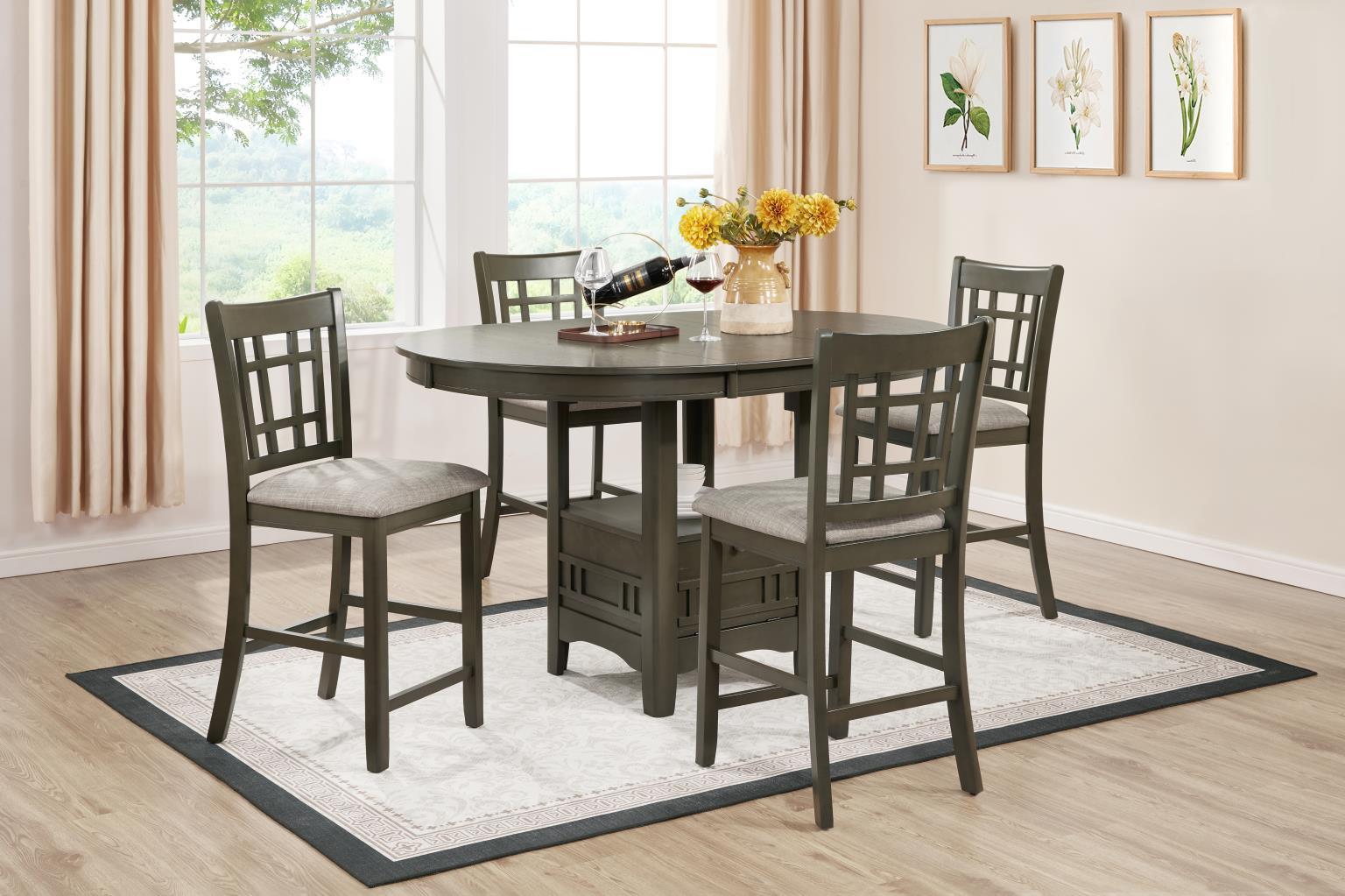 D152 Gray / Dark Brown Counter Height Chairs (Set of 2) — 18-Inch Wide