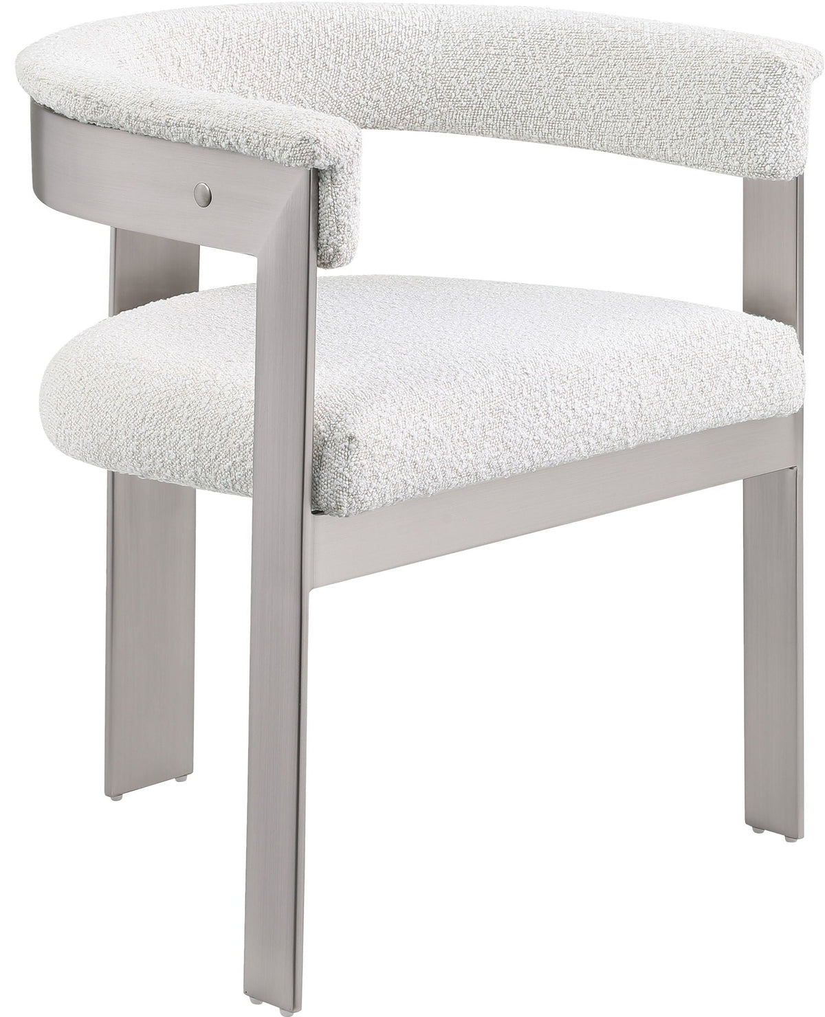 Romeo - Boucle Dining Chair (Set of 2) with Silver Base