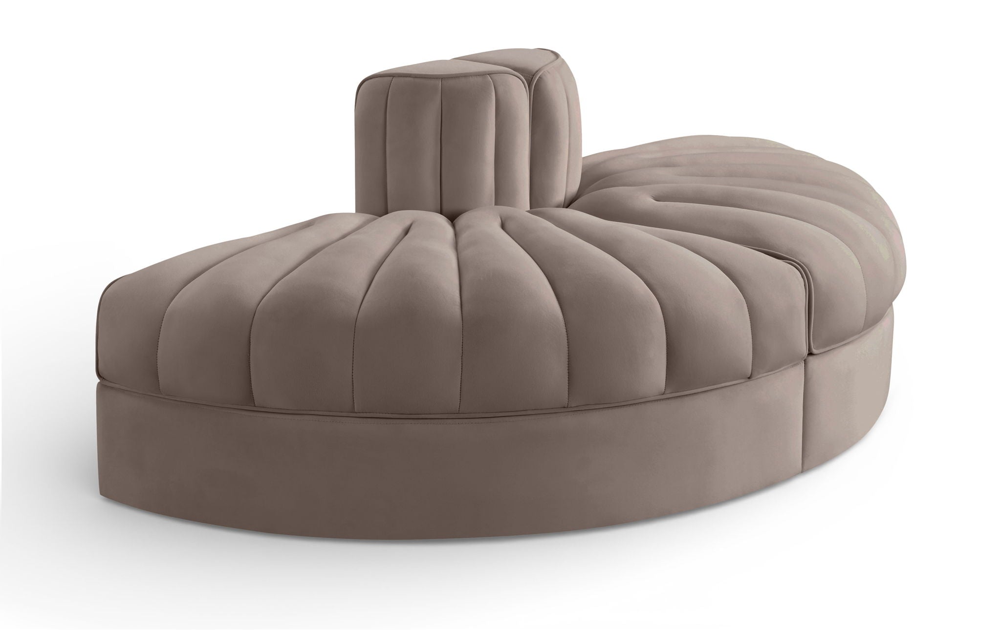 Rummi - Velvet Performance Fabric Upholstered 2 Piece Rounded Modular Loveseat