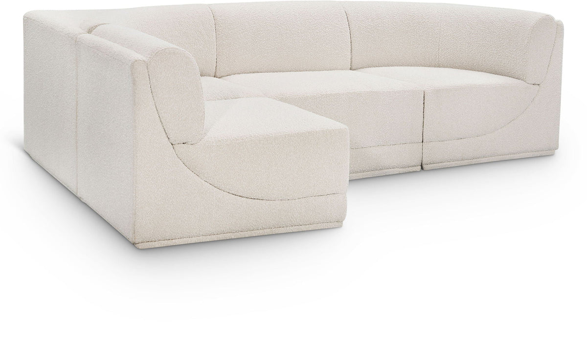 Ollie Boucle Modular Sectional — 4-Piece Sectional — Cream