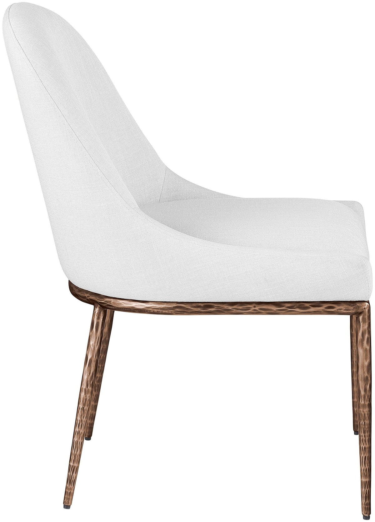 Ferro Performance Fabric Dining Side Chair with Brushed Bronze Legs
