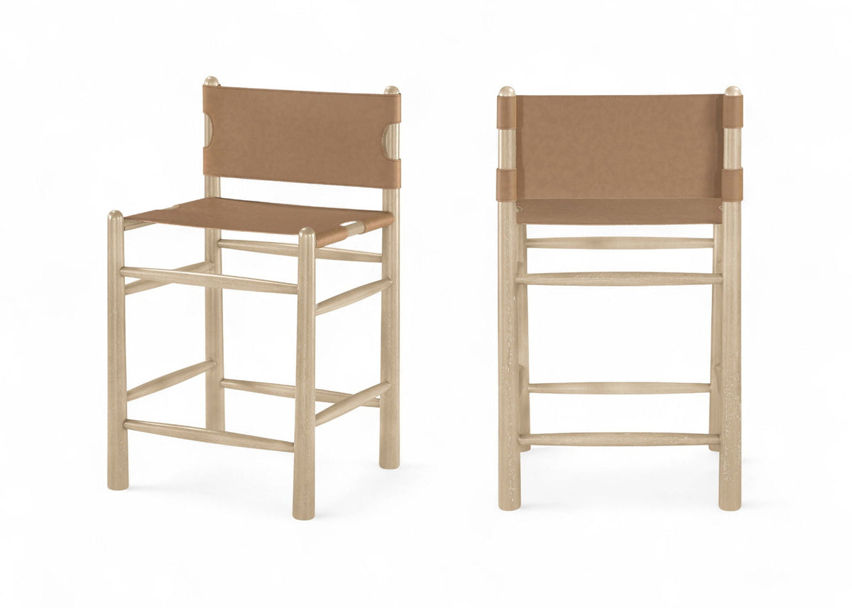 Santos Upholstered Counter Stool with Natural Base