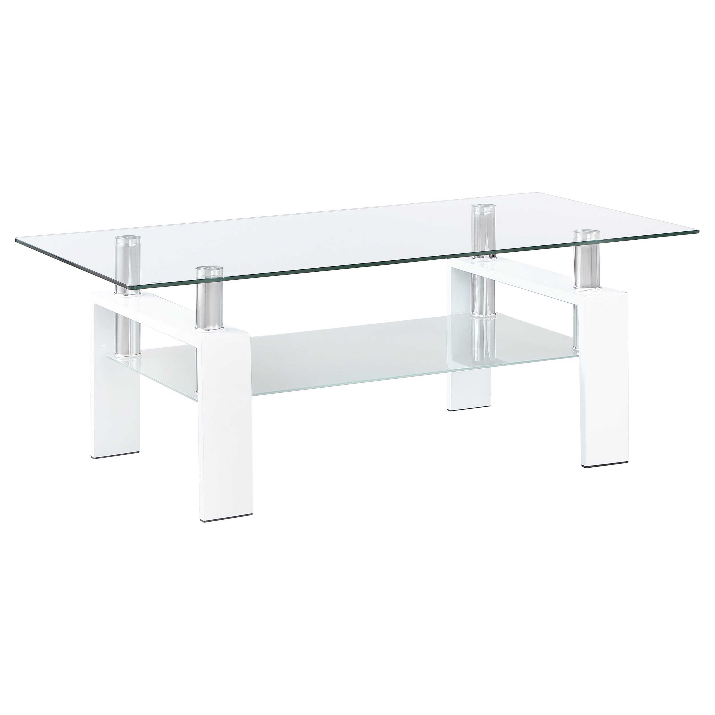 Dyer 1-shelf Rectangular Glass Top Coffee Table