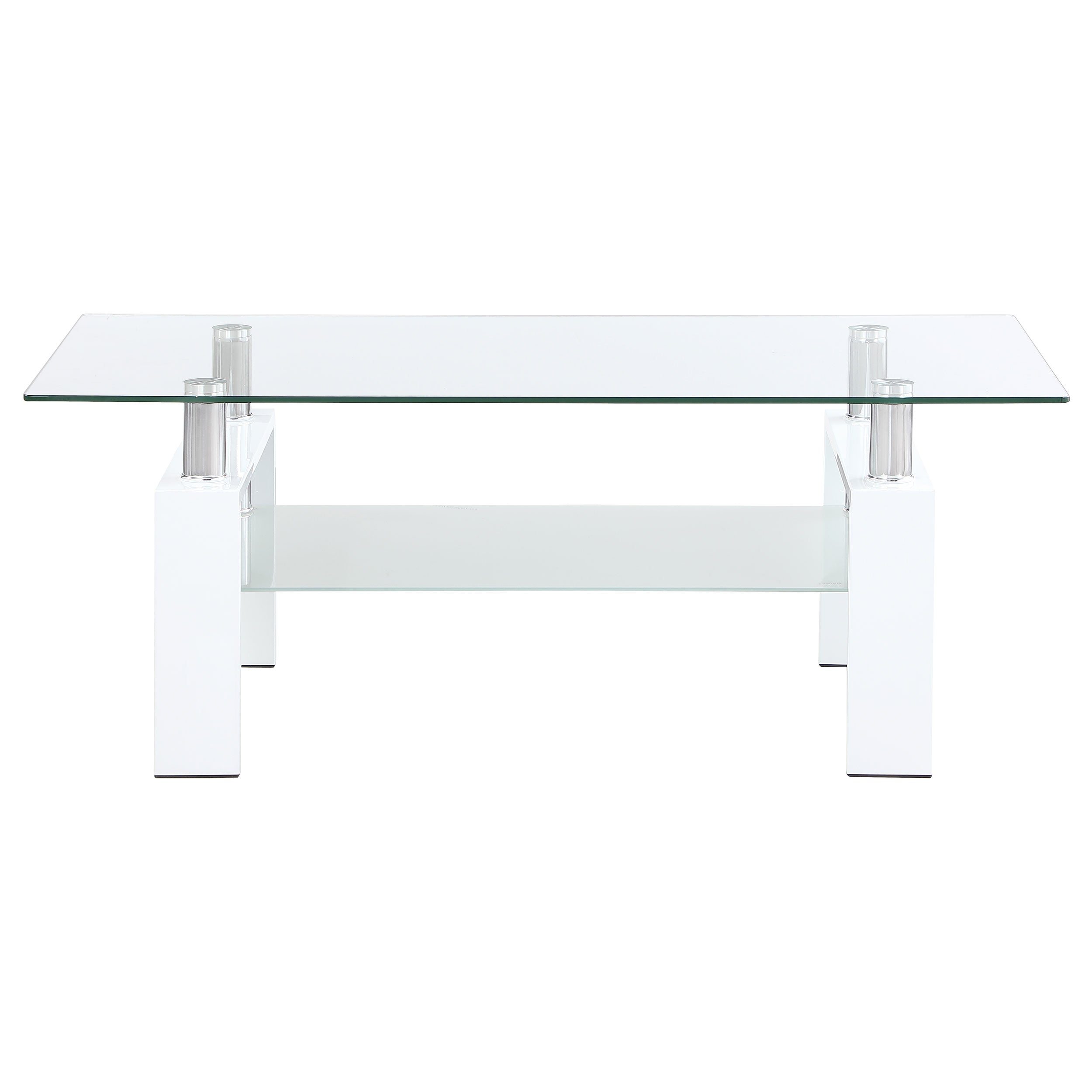 Dyer 1-shelf Rectangular Glass Top Coffee Table