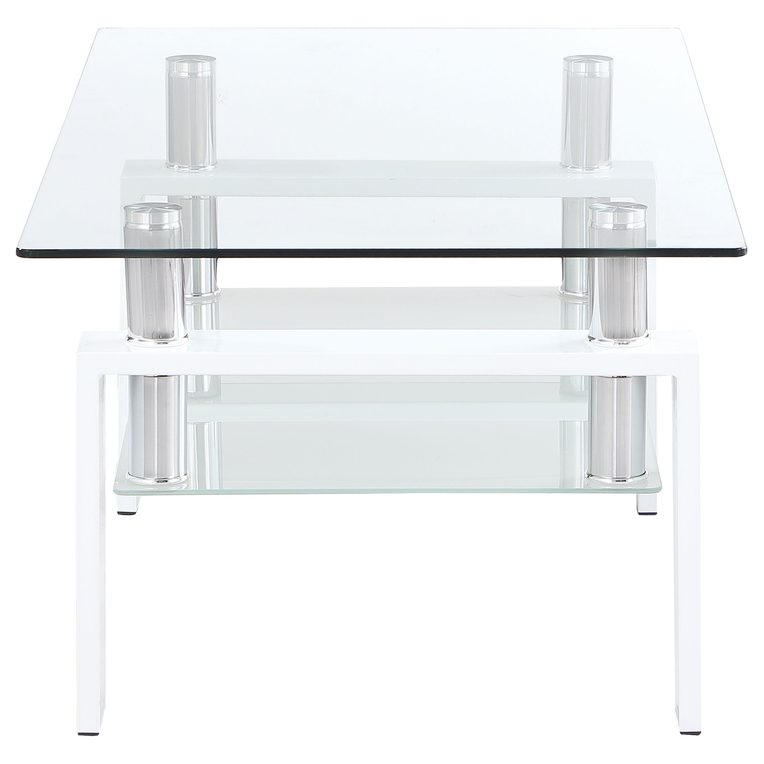 Dyer 1-shelf Rectangular Glass Top Coffee Table