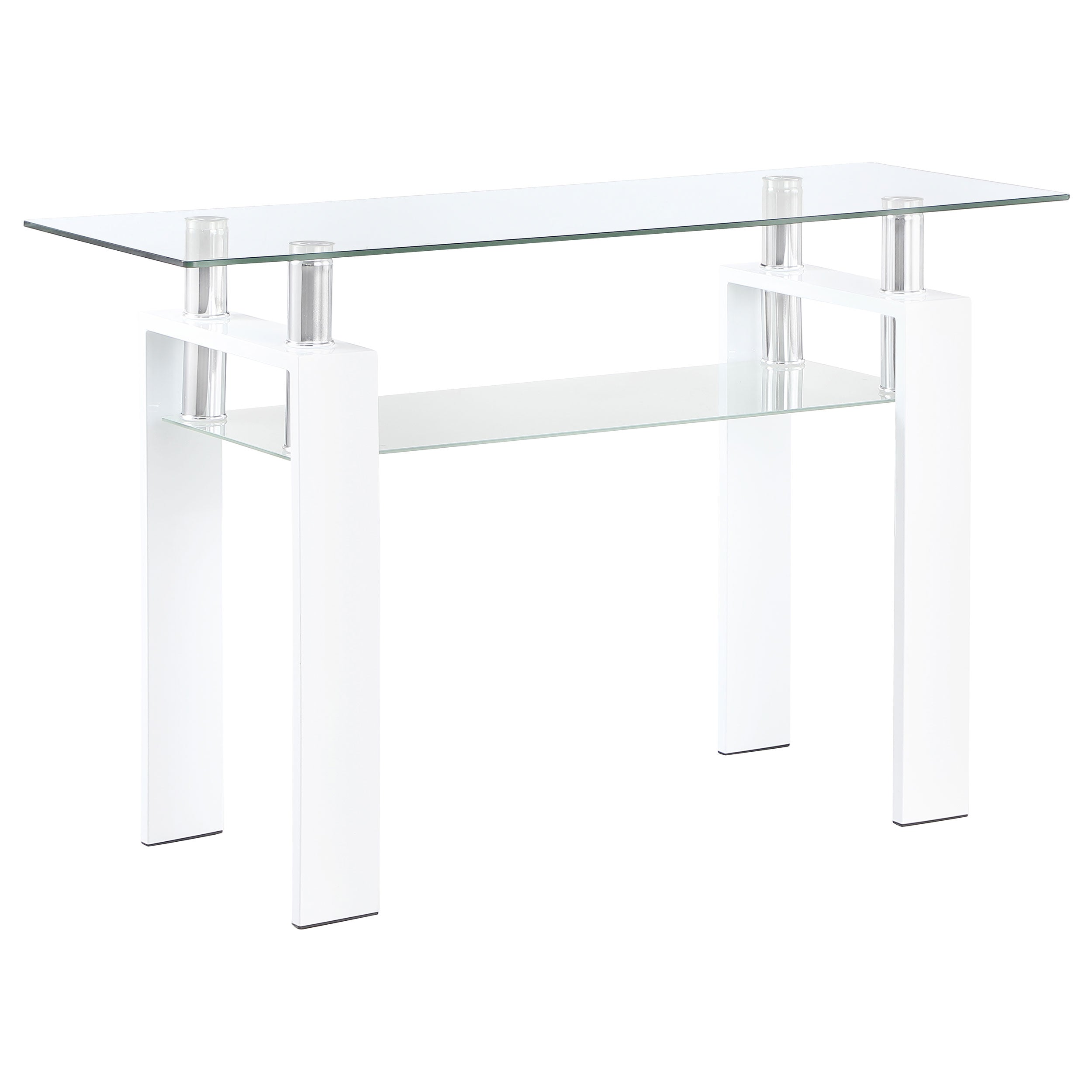 Dyer Rectangular Glass Top Entryway Sofa Console Table