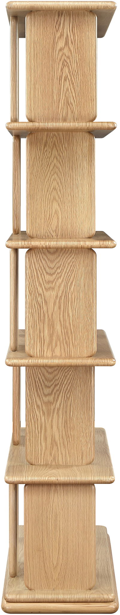 Nexa Oak Veneer Open-Shelf Bookcase — Black or Natural