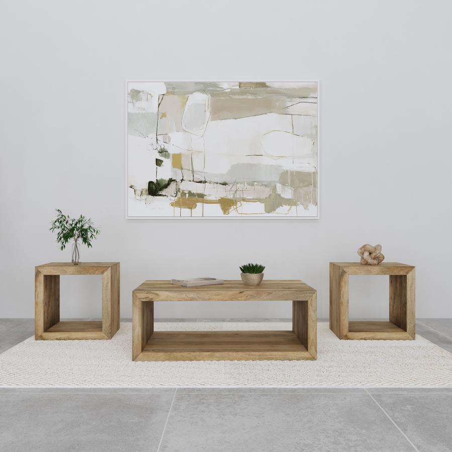 Benton Solid Mango Coffee and End Table Set Natural