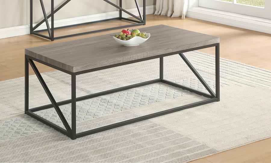 Birdie Rectangular Engineered Wood Coffee Table Sonoma Grey
