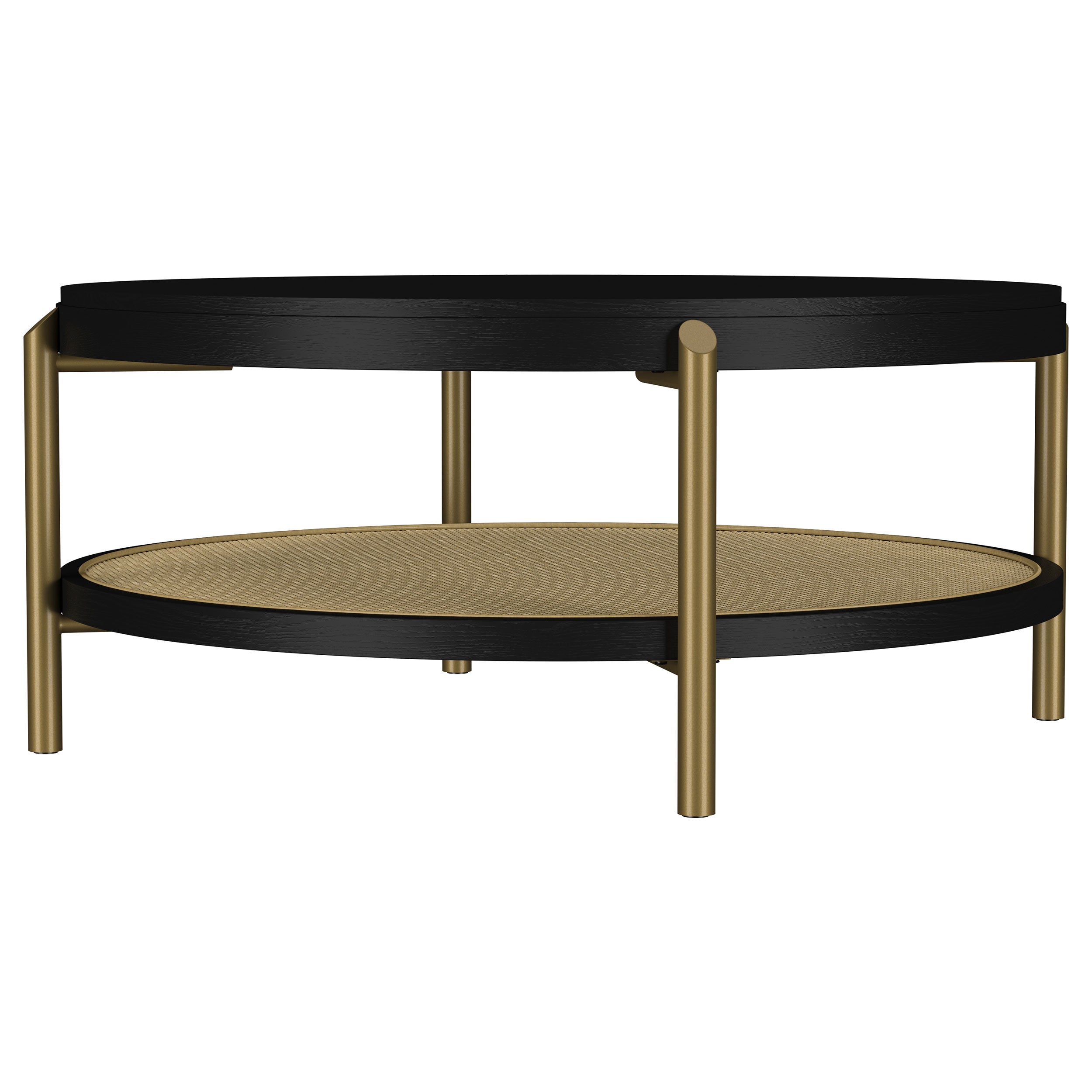 Arini Round Coffee Table With Storage Shelf