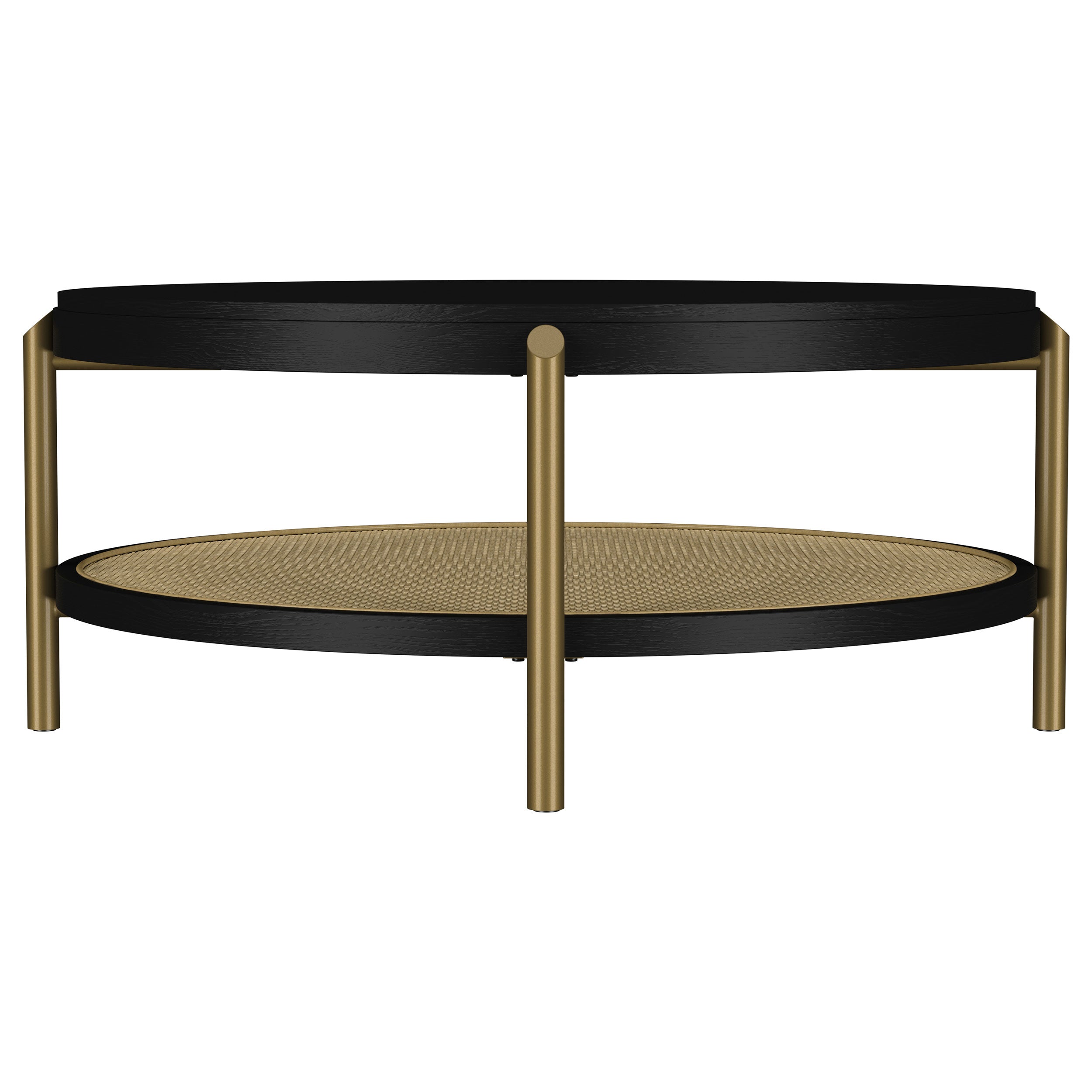 Arini Round Coffee Table With Storage Shelf