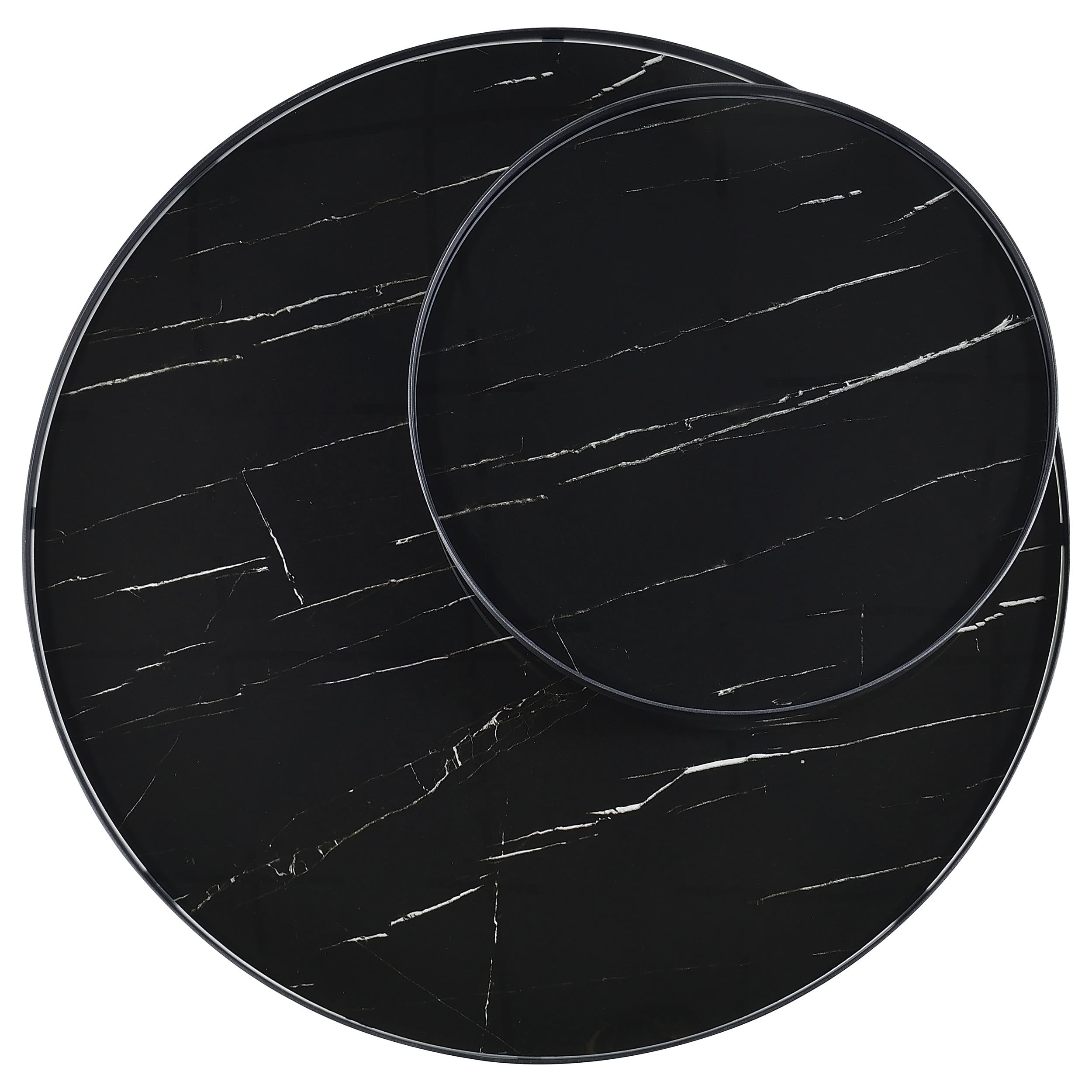 Briggs Round Marble Printed Glass Top Coffee Table