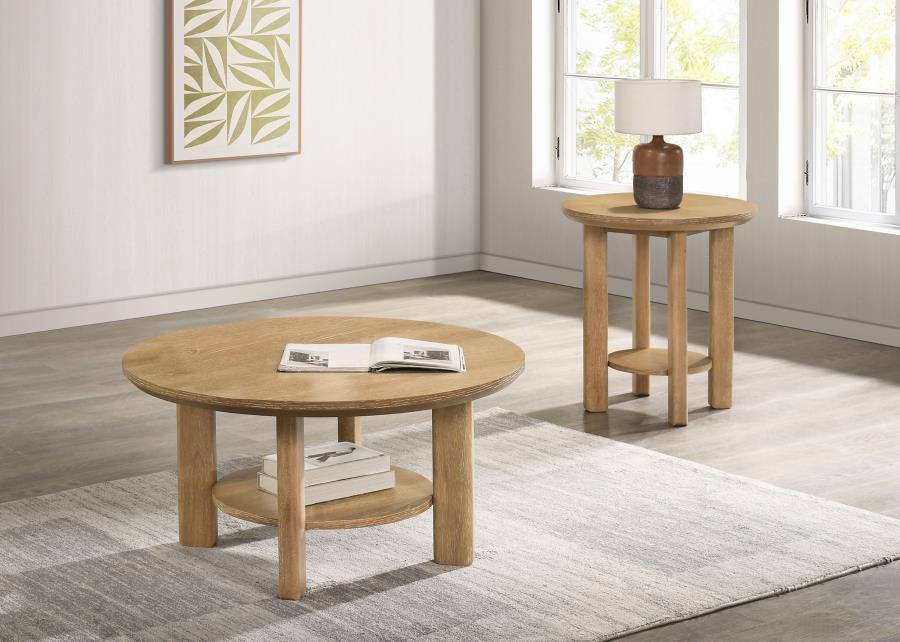 Ottowa Round Wood Coffee Table Set