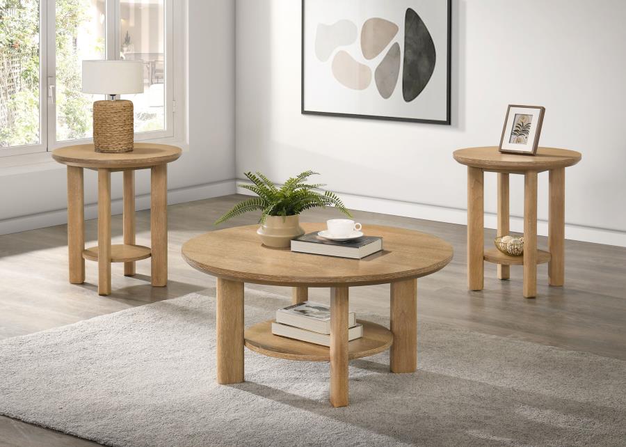 Ottowa Round Wood Coffee Table Set