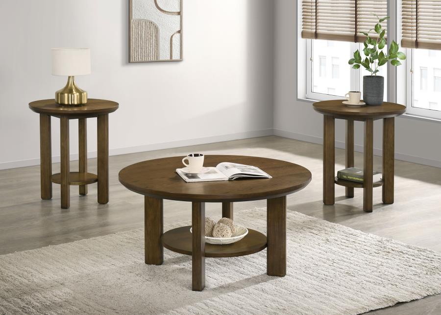 Ottowa Round Wood Coffee Table Set
