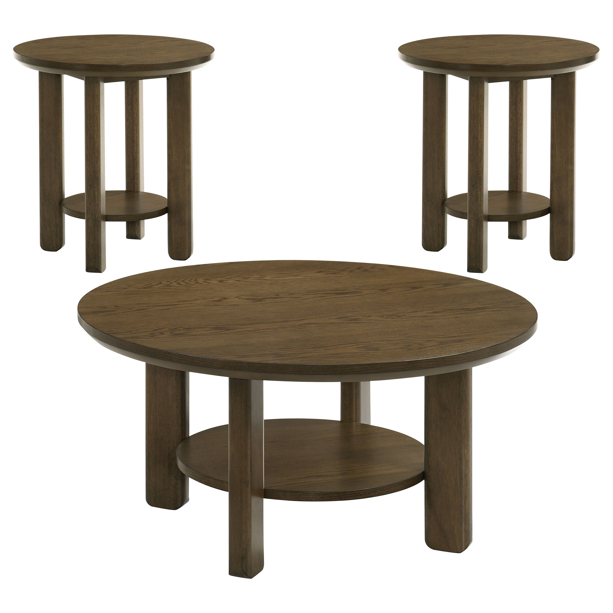 Ottowa Round Wood Coffee Table Set