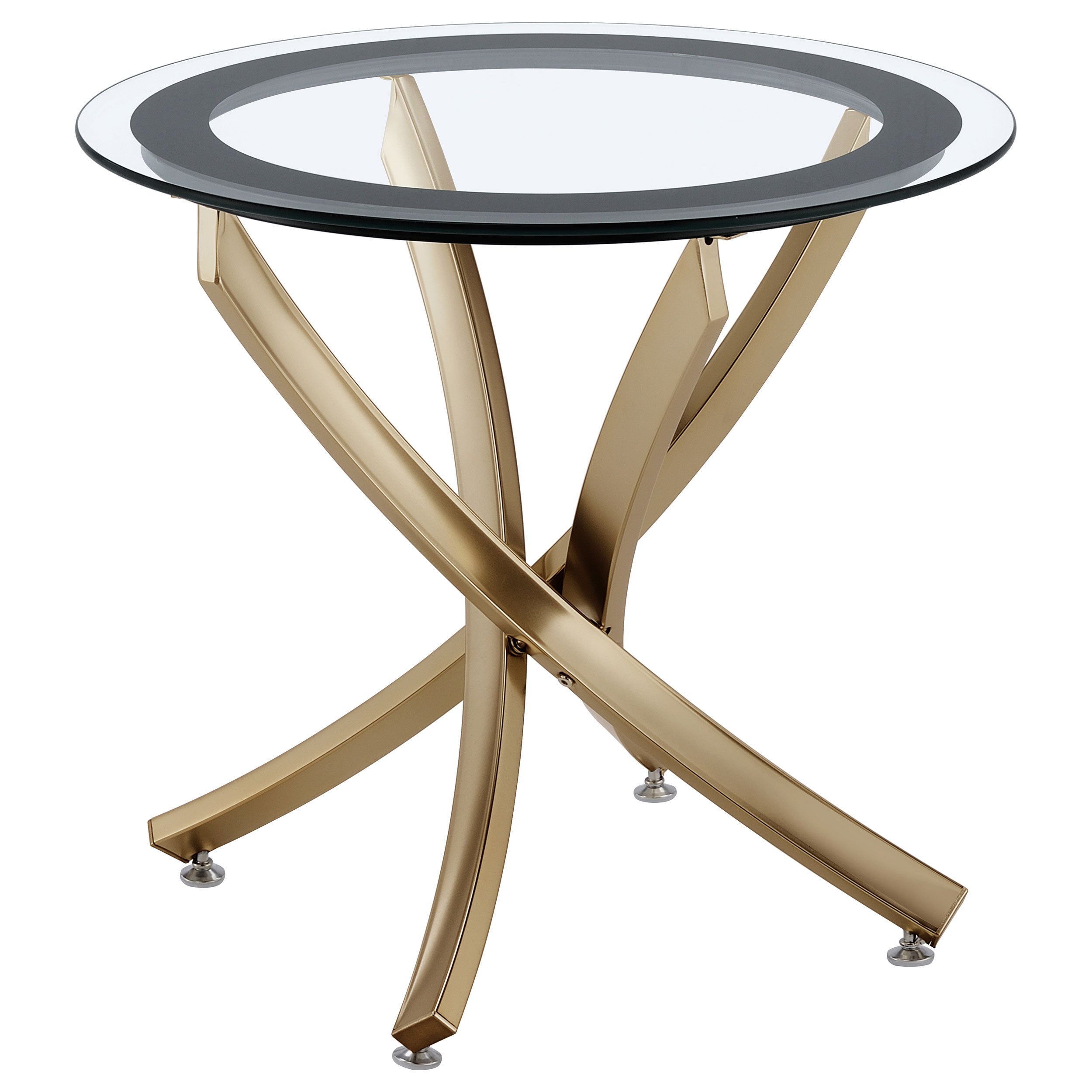 Brooke Round Coffee and End Table Set Brass