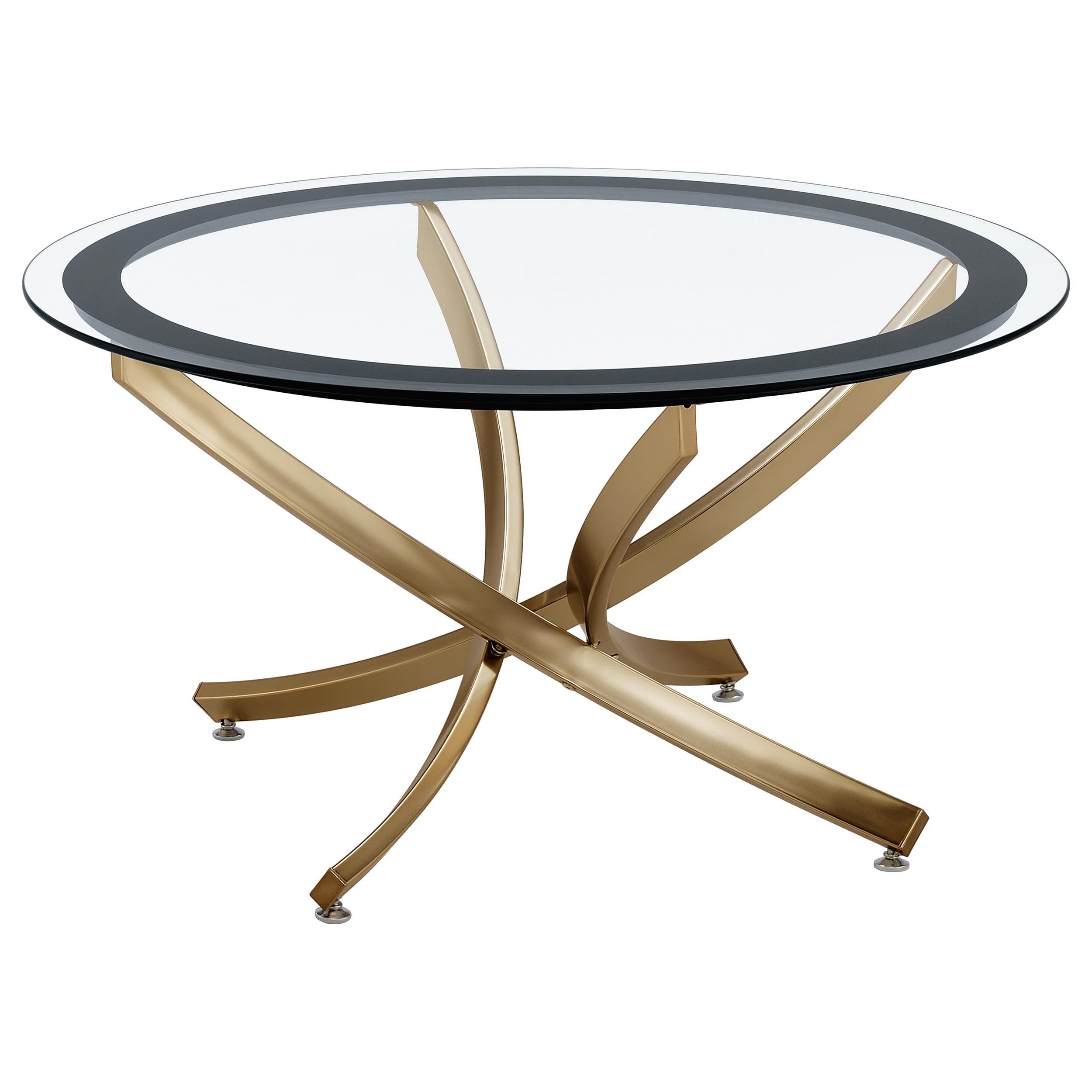 Brooke Round Coffee and End Table Set Brass