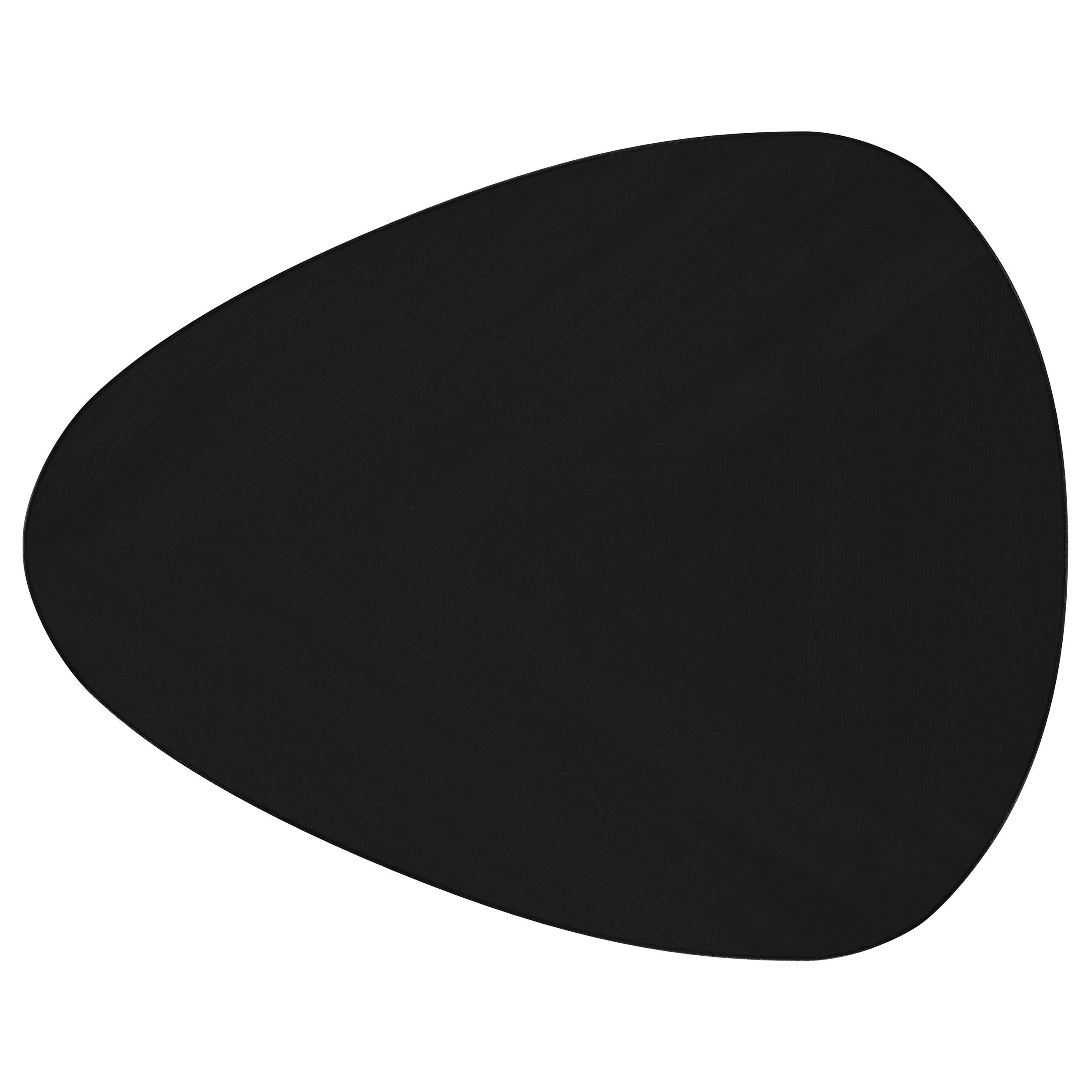 Odessa Triangular Solid Wood End Table Black