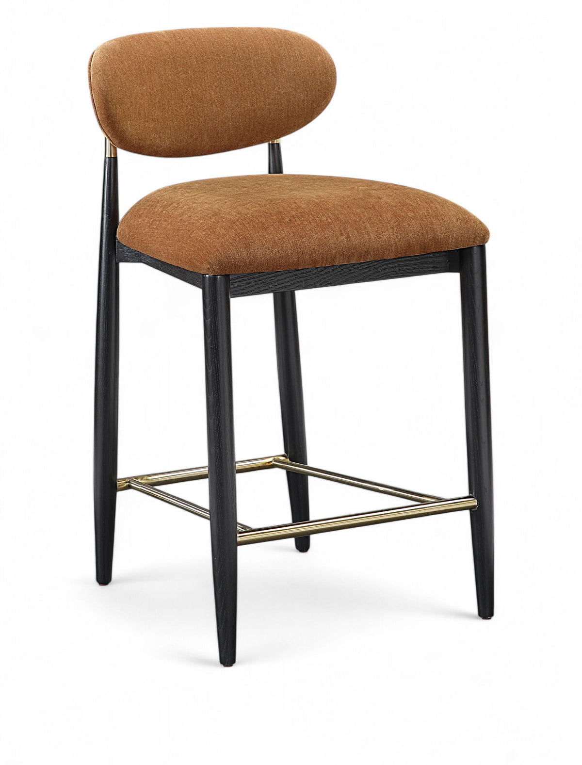 Riccio Fabric Counter Stool with Black Frame