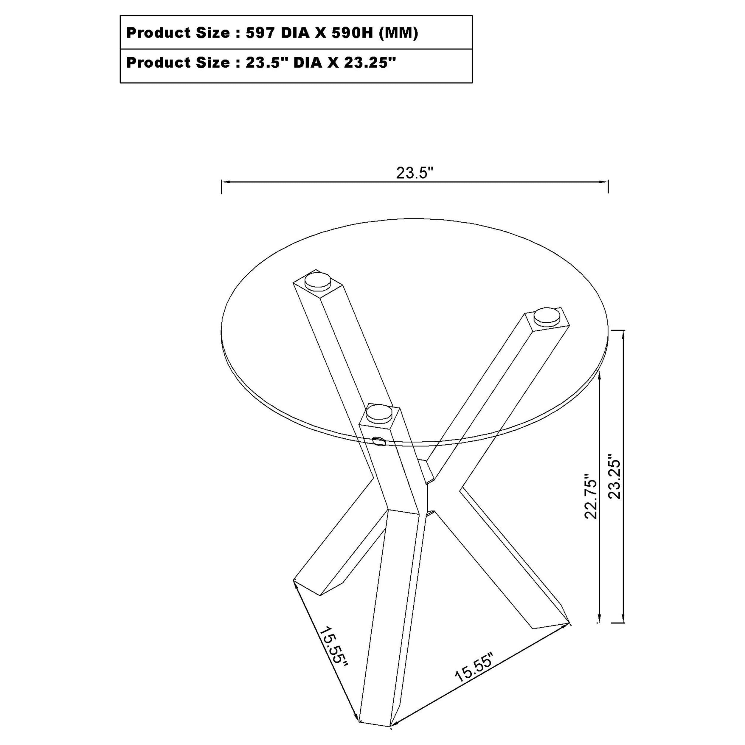 Kenzie Round Coffee and End Table Set Chrome