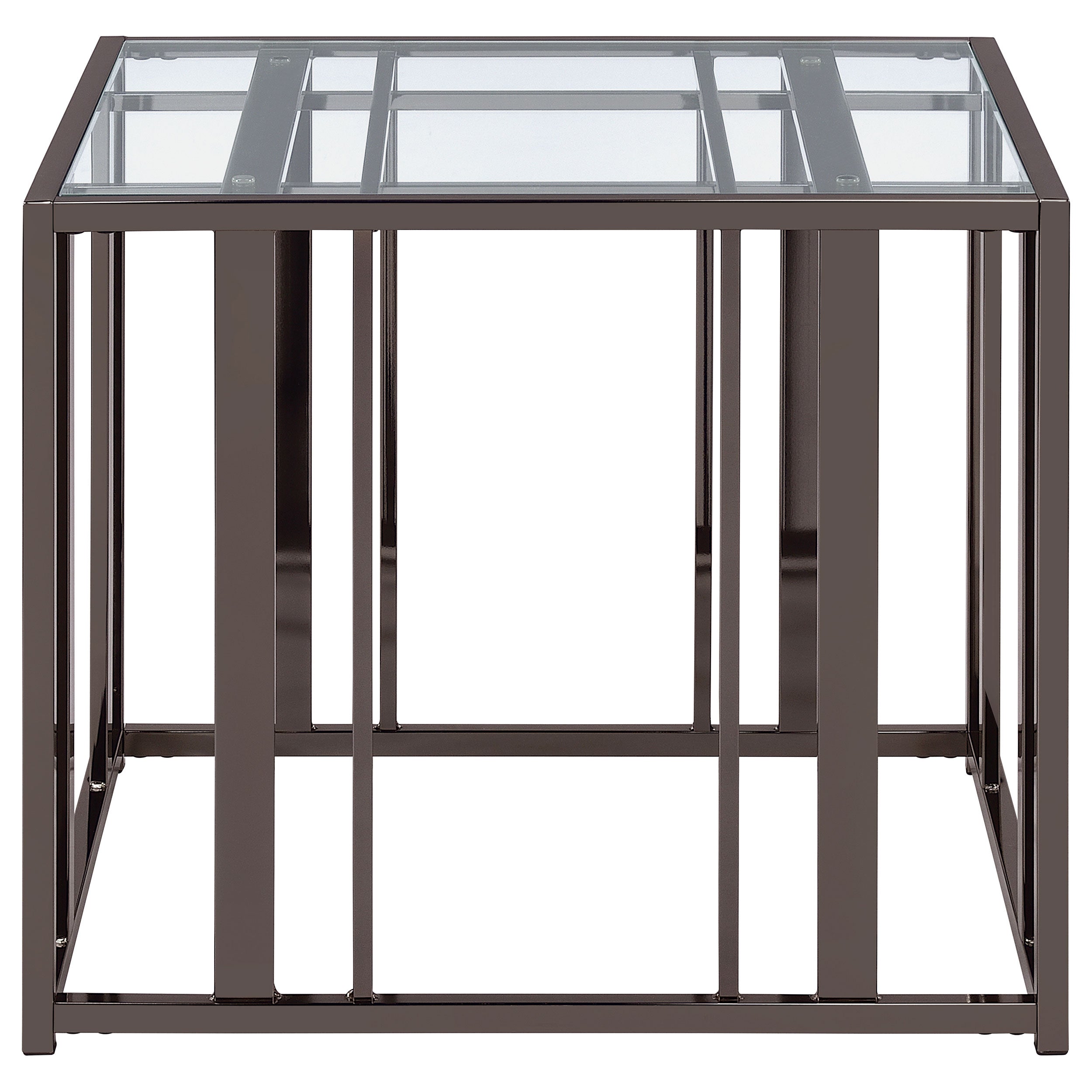Adri Rectangular Glass Top Side End Table